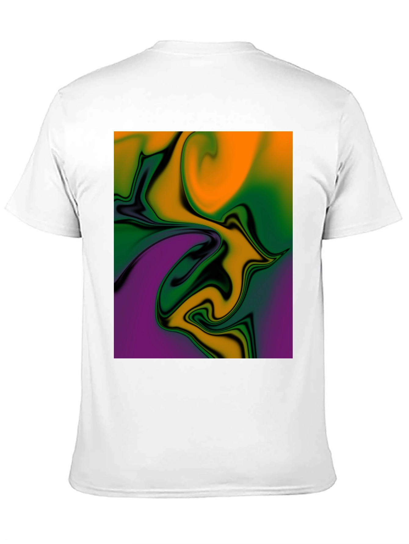 Abstract Swirl Graphic Print Black T-Shirt