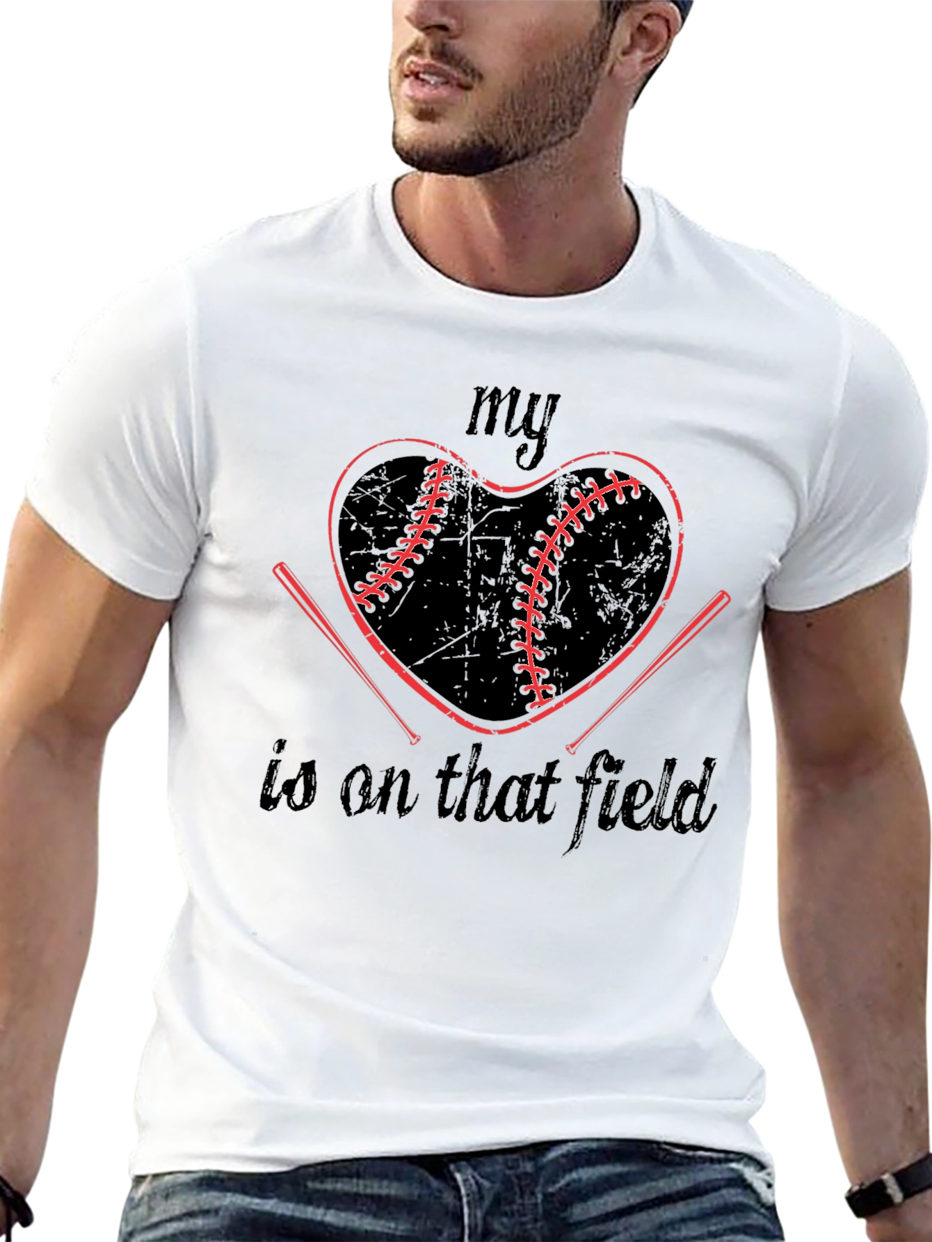 Baseball Heart T-Shirt: My Heart Is On That Field Tee