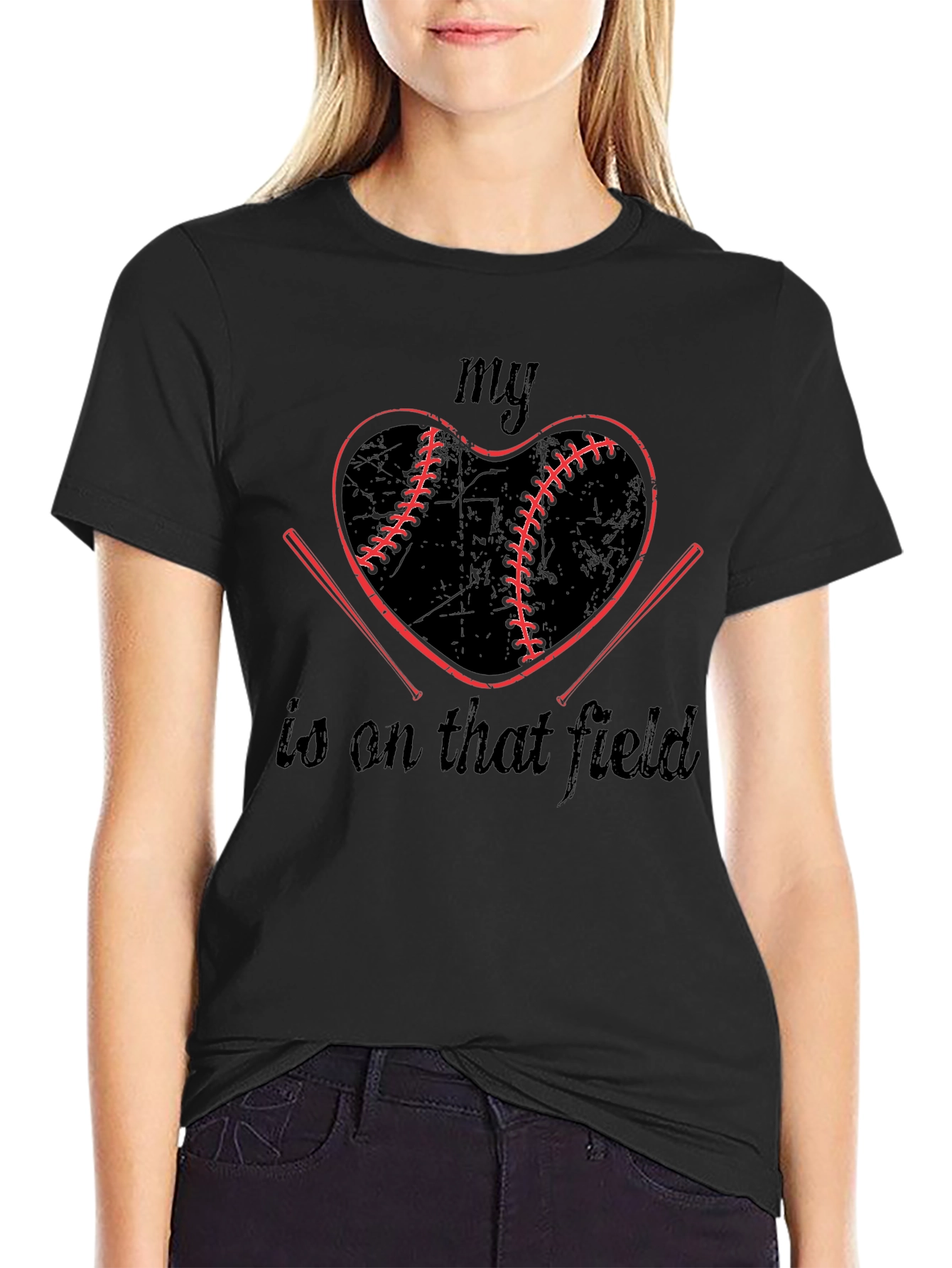 Baseball Heart T-Shirt: My Heart Is On That Field Tee