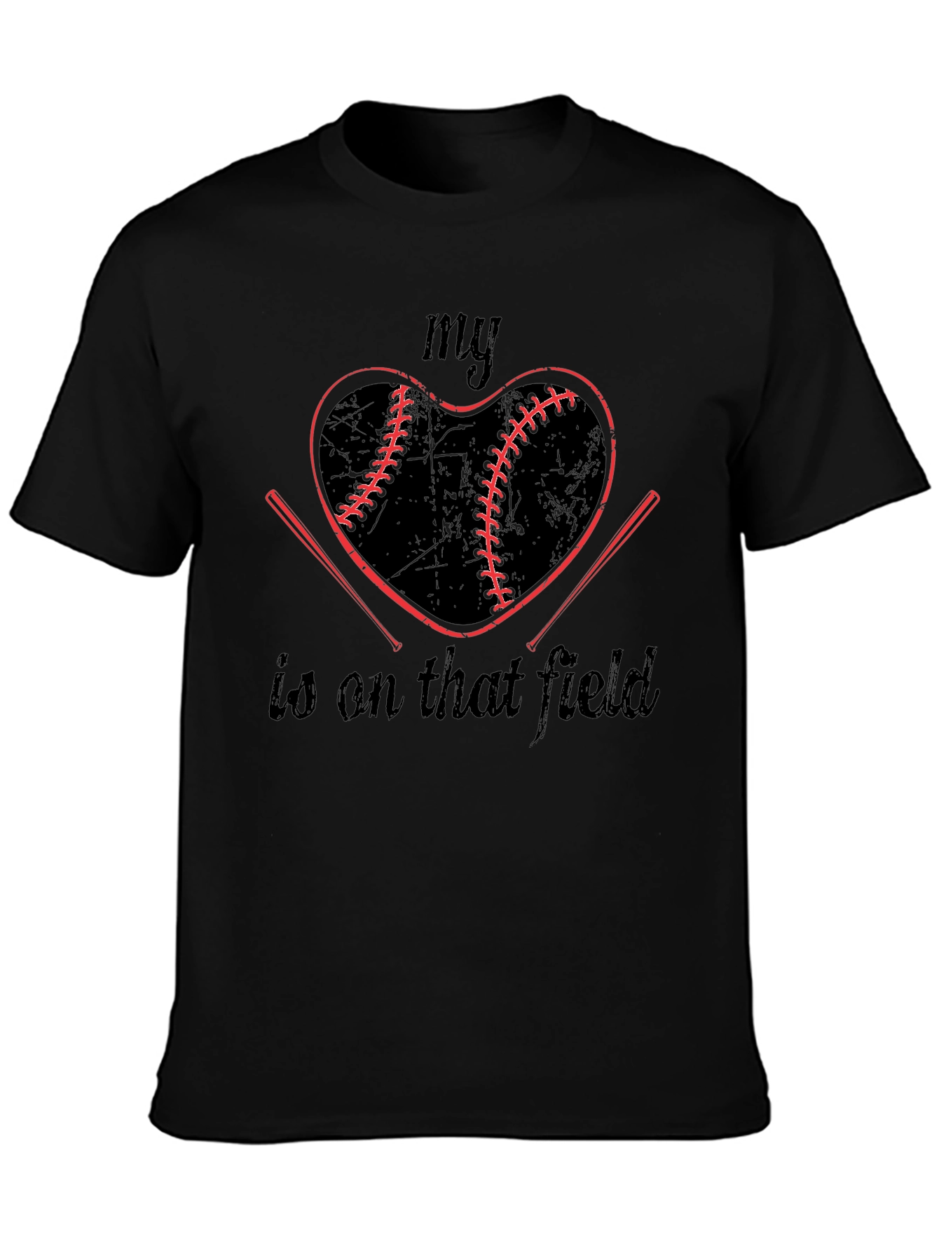 Baseball Heart T-Shirt: My Heart Is On That Field Tee