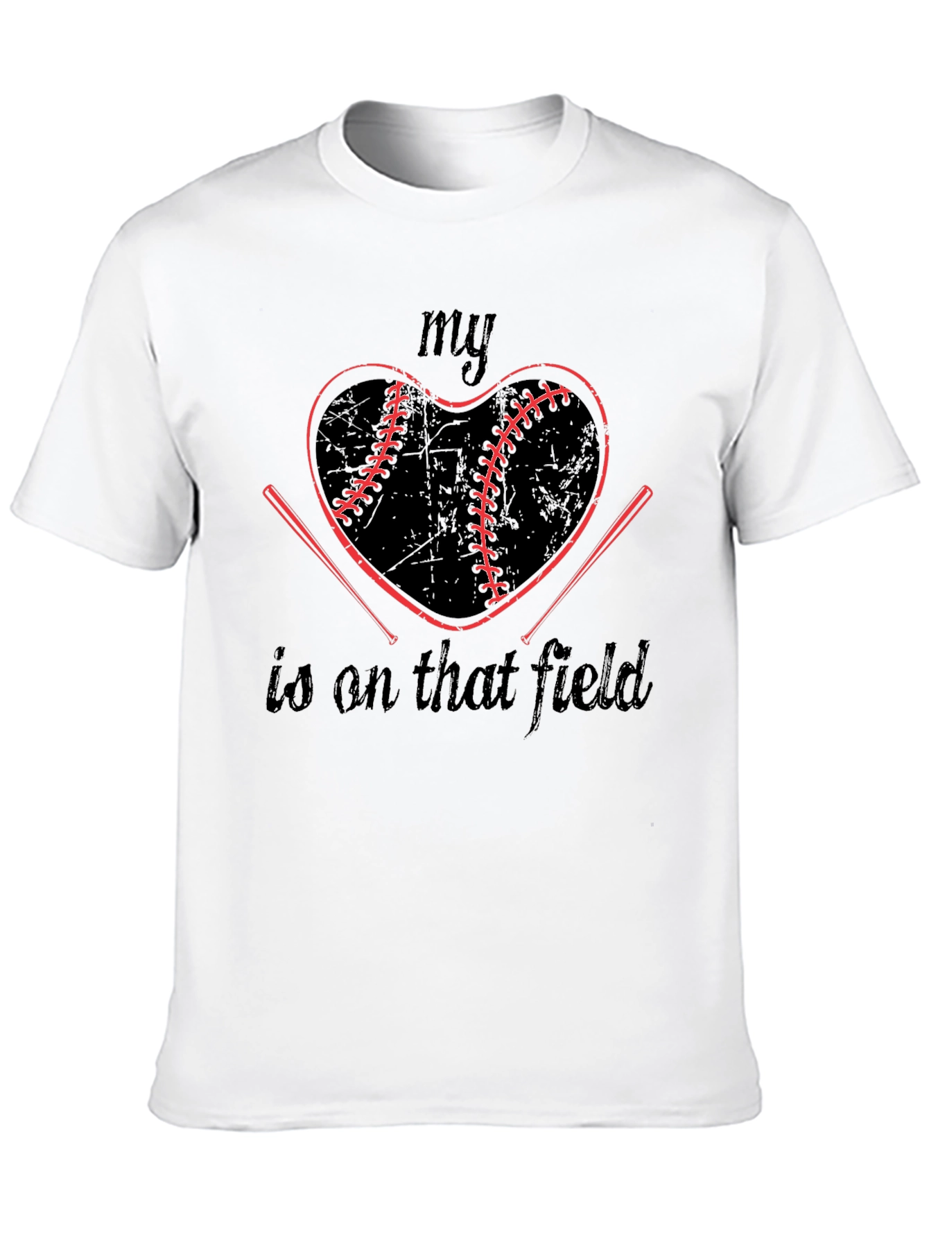 Baseball Heart T-Shirt: My Heart Is On That Field Tee