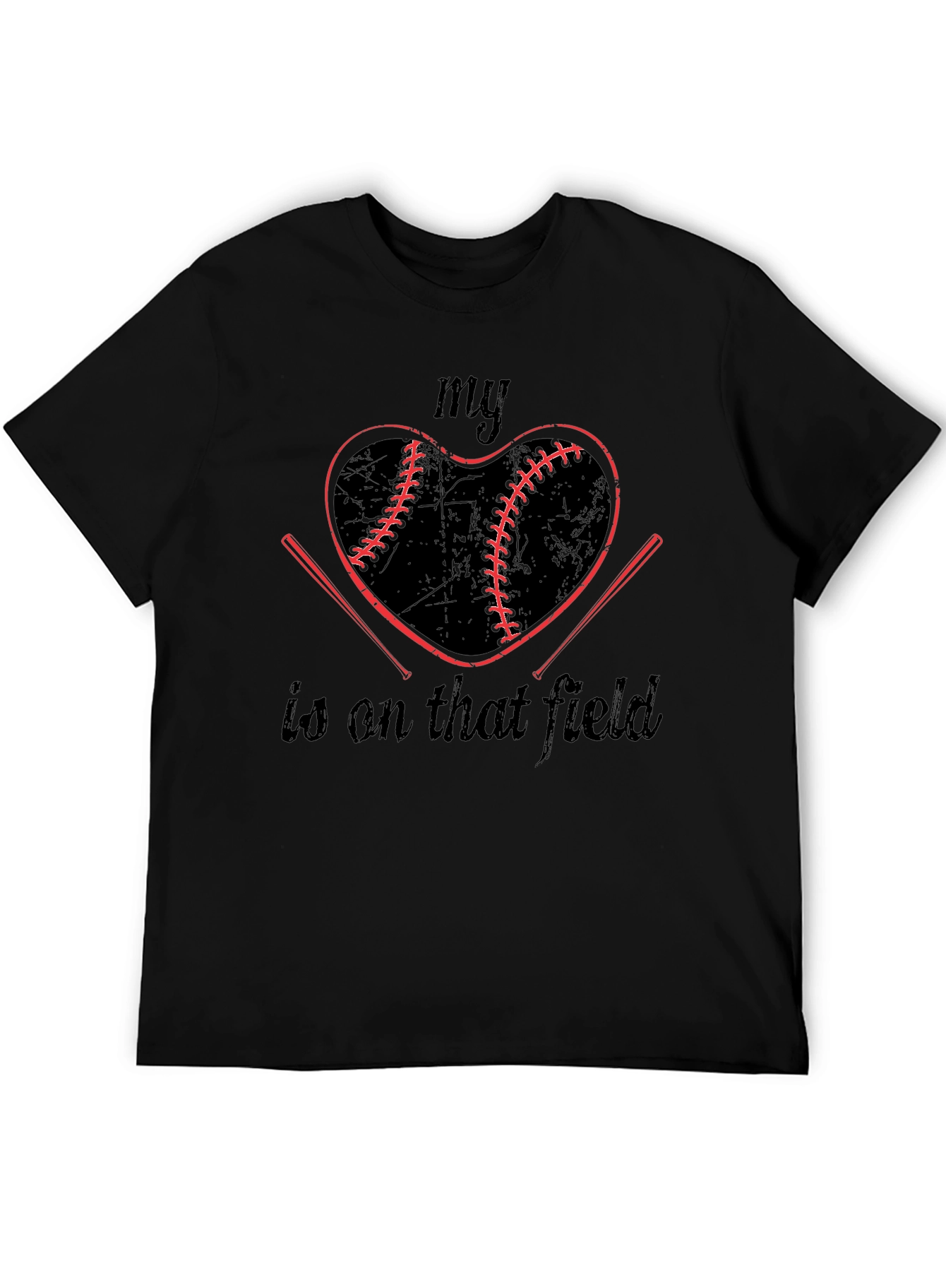 Baseball Heart T-Shirt: My Heart Is On That Field Tee