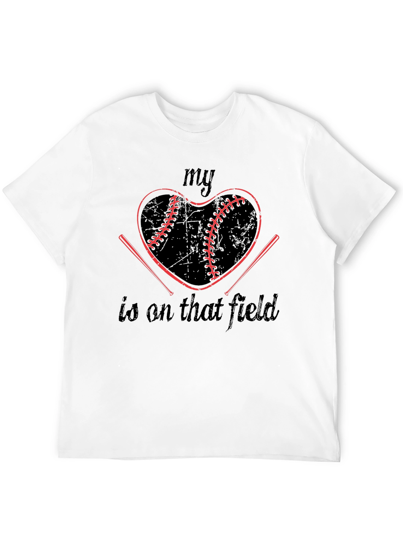 Baseball Heart T-Shirt: My Heart Is On That Field Tee