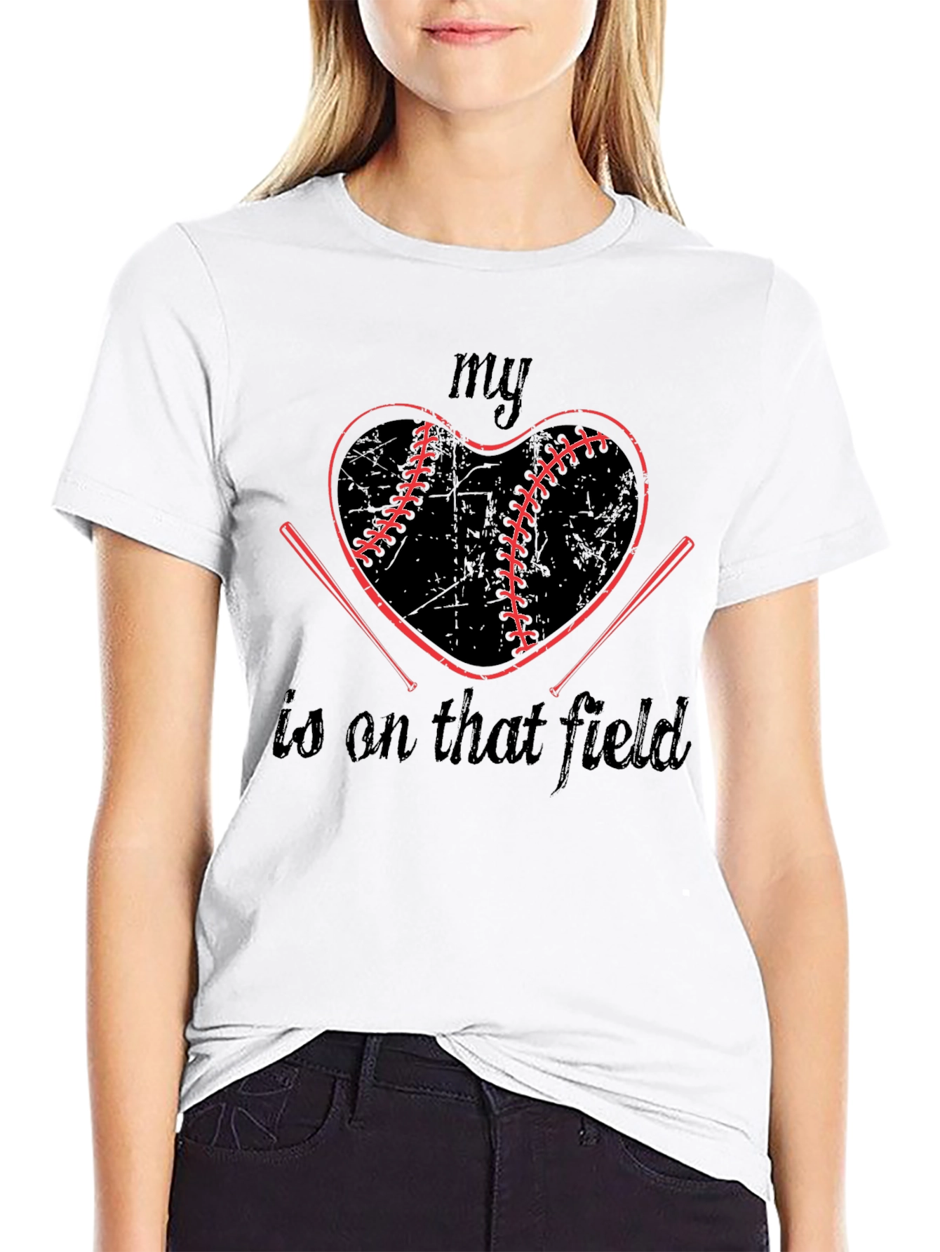 Baseball Heart T-Shirt: My Heart Is On That Field Tee