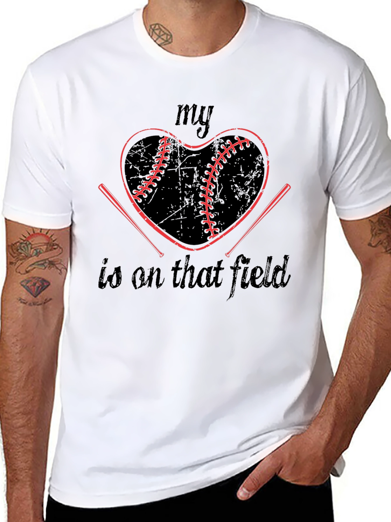 Baseball Heart T-Shirt: My Heart Is On That Field Tee