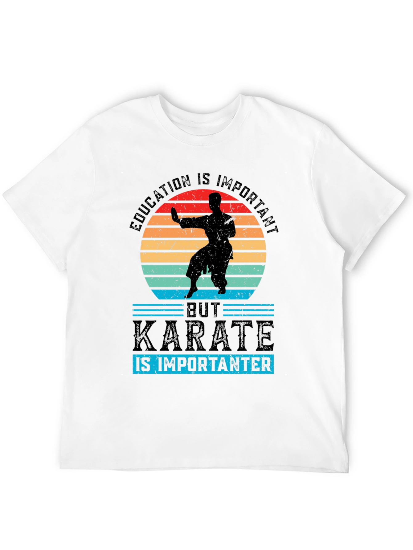 Education Important But Karate Importanter Black T-Shirt