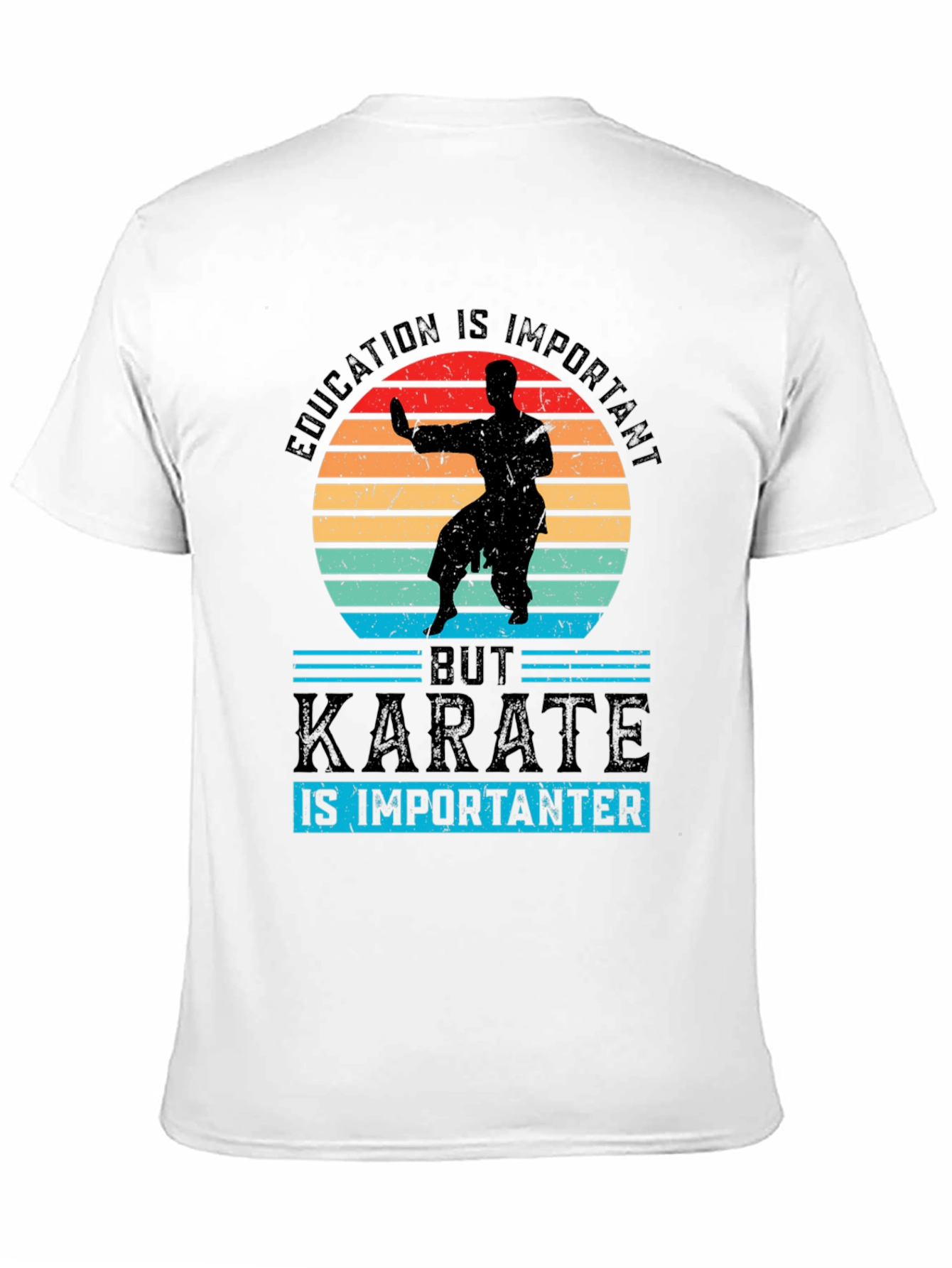 Education Important But Karate Importanter Black T-Shirt