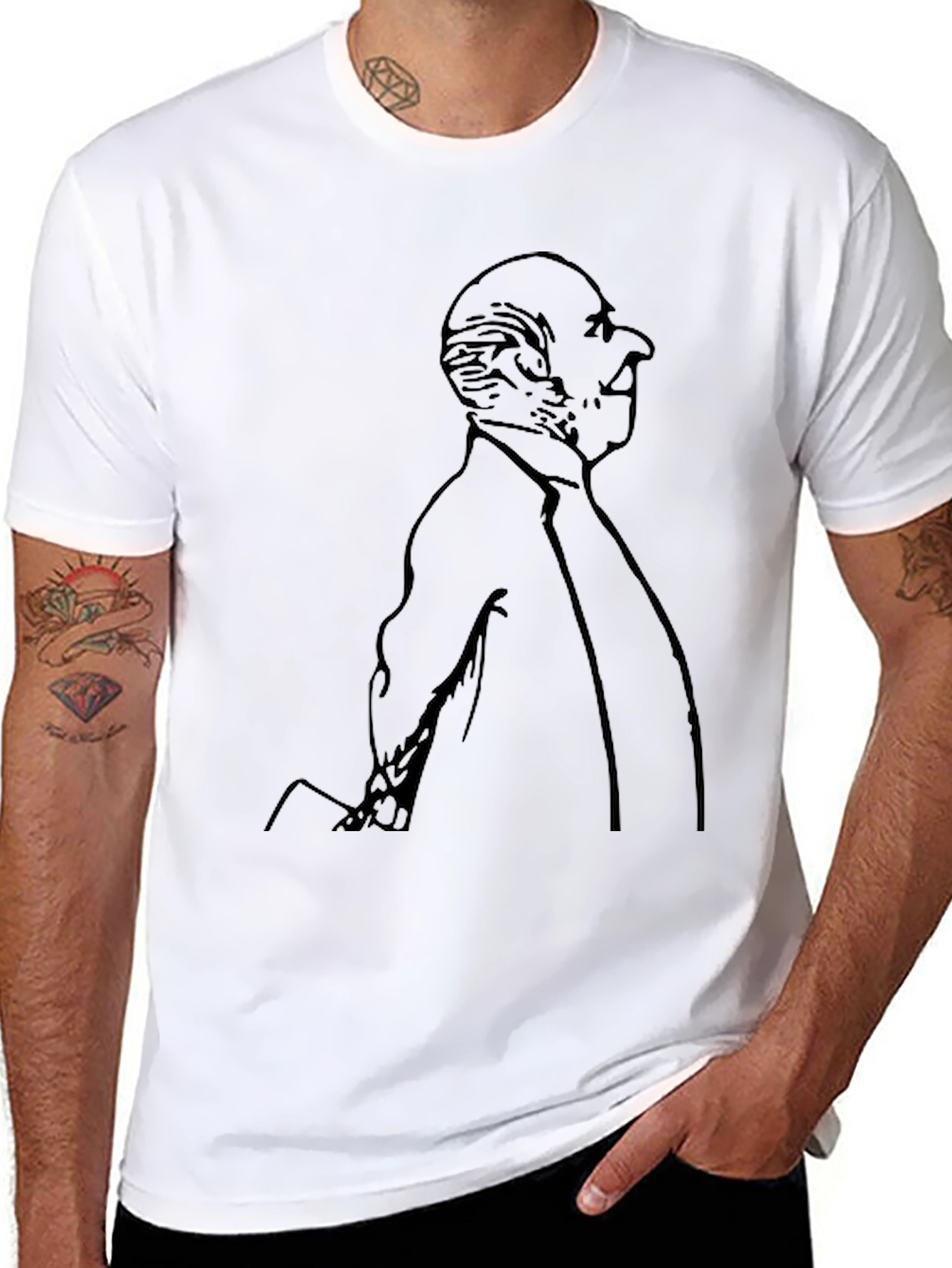 Unique Man in Suit Graphic T-Shirt