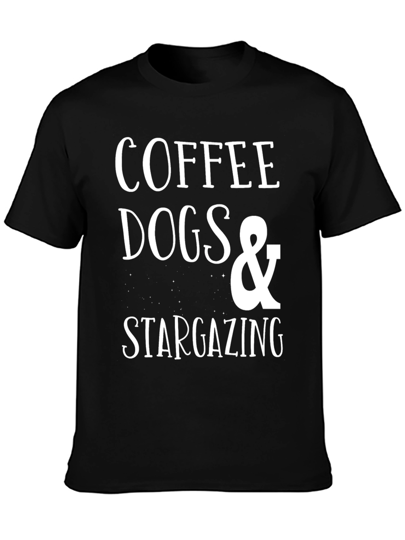 Coffee Dogs & Stargazing Black T-Shirt