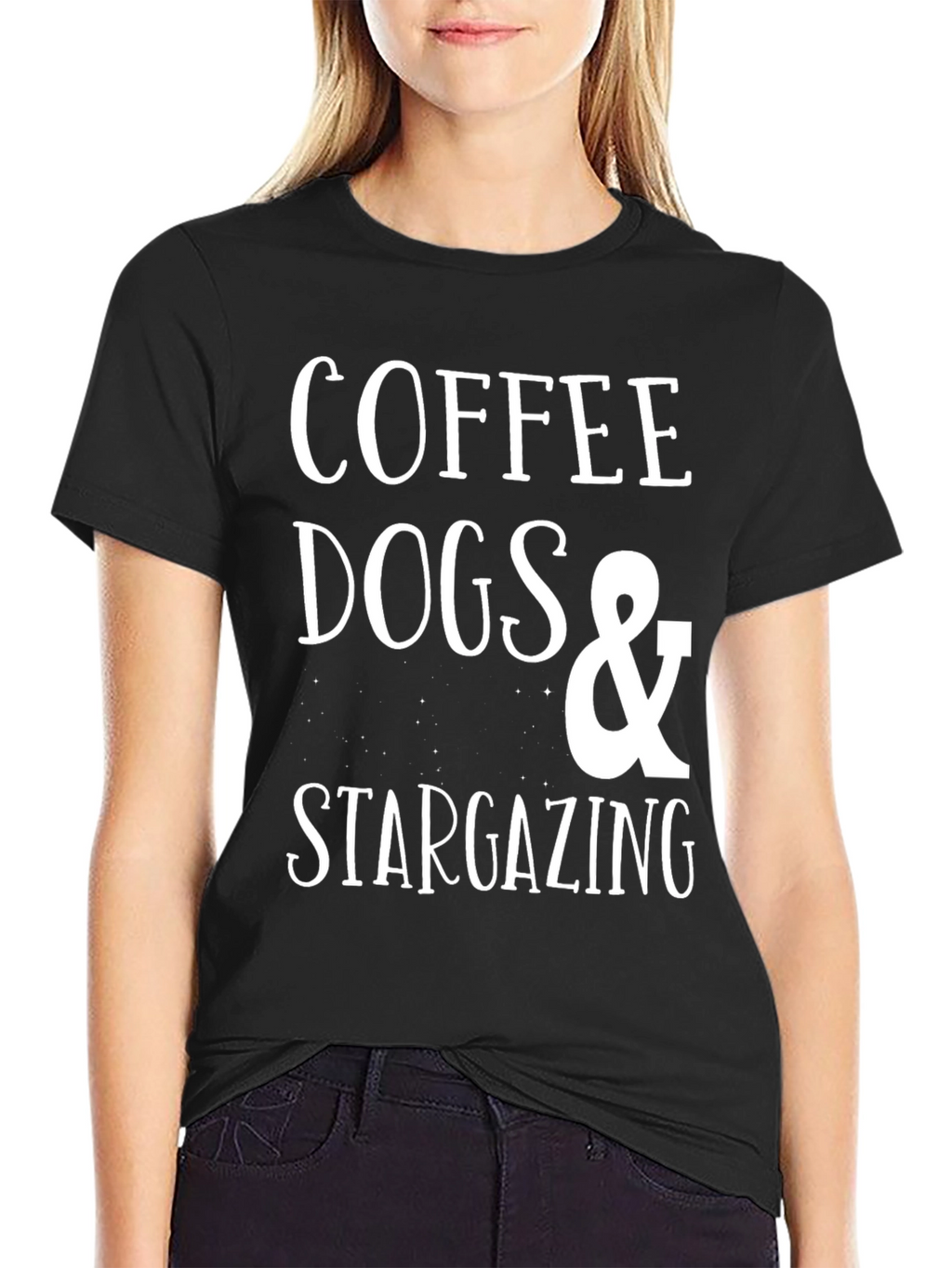 Coffee Dogs & Stargazing Black T-Shirt