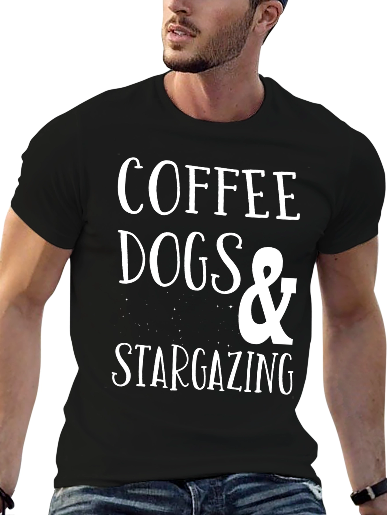 Coffee Dogs & Stargazing Black T-Shirt