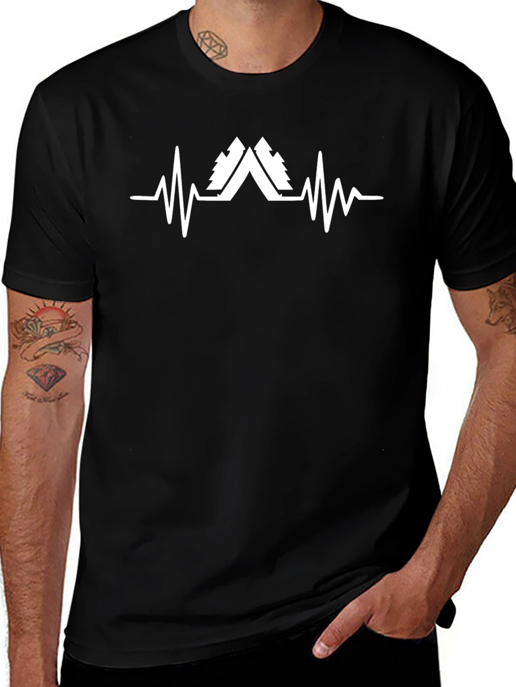 Camping Heartbeat Graphic Tee