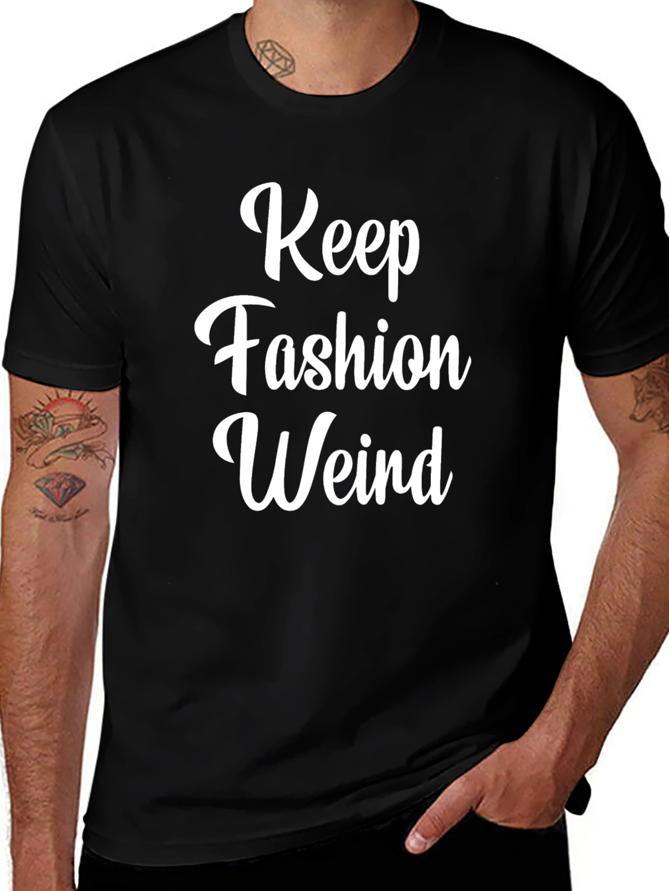 Keep Fashion Weird Graphic Tee - Stylish Black T-Shirt