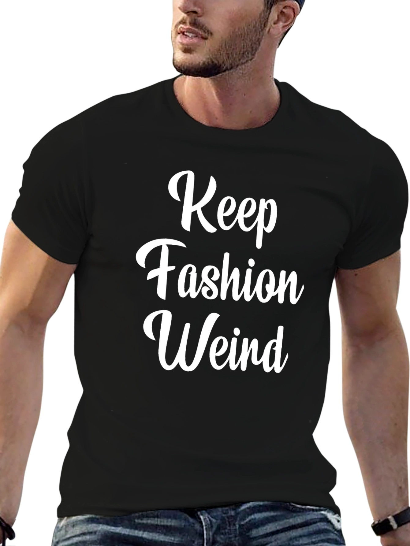 Keep Fashion Weird Graphic Tee - Stylish Black T-Shirt