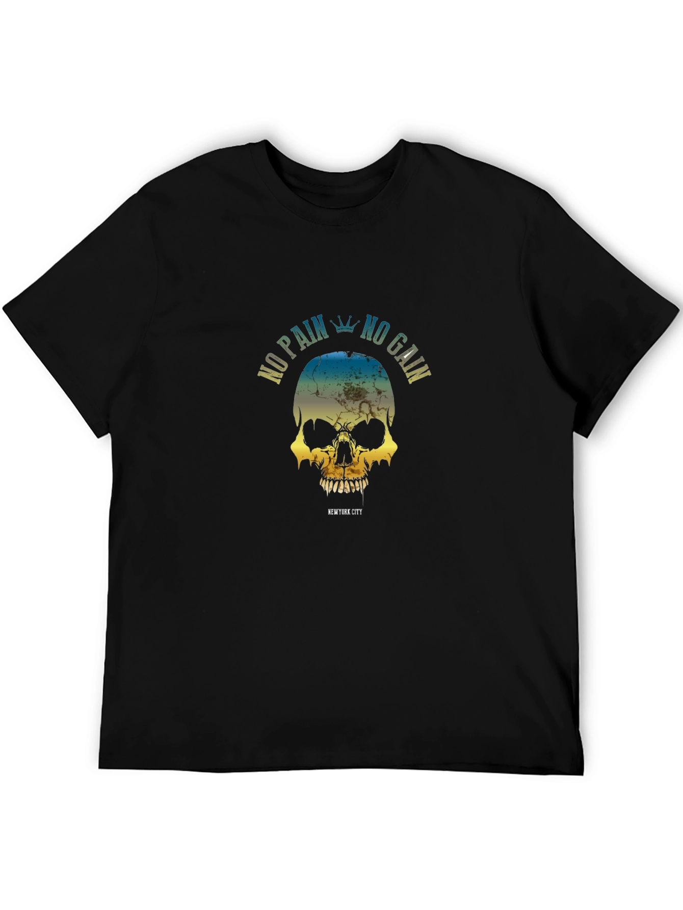 No Pain No Gain Skull Graphic T-Shirt