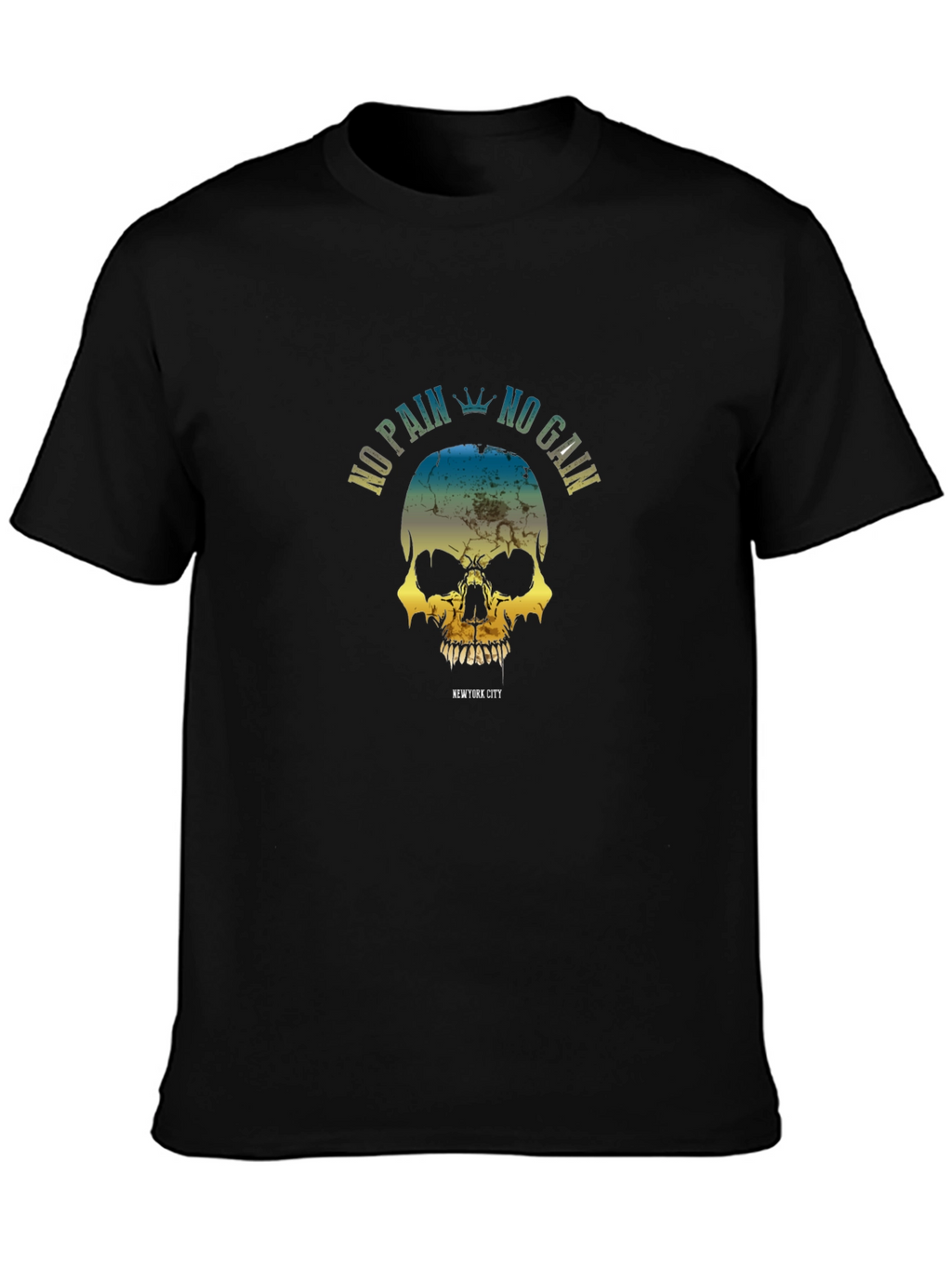 No Pain No Gain Skull Graphic T-Shirt