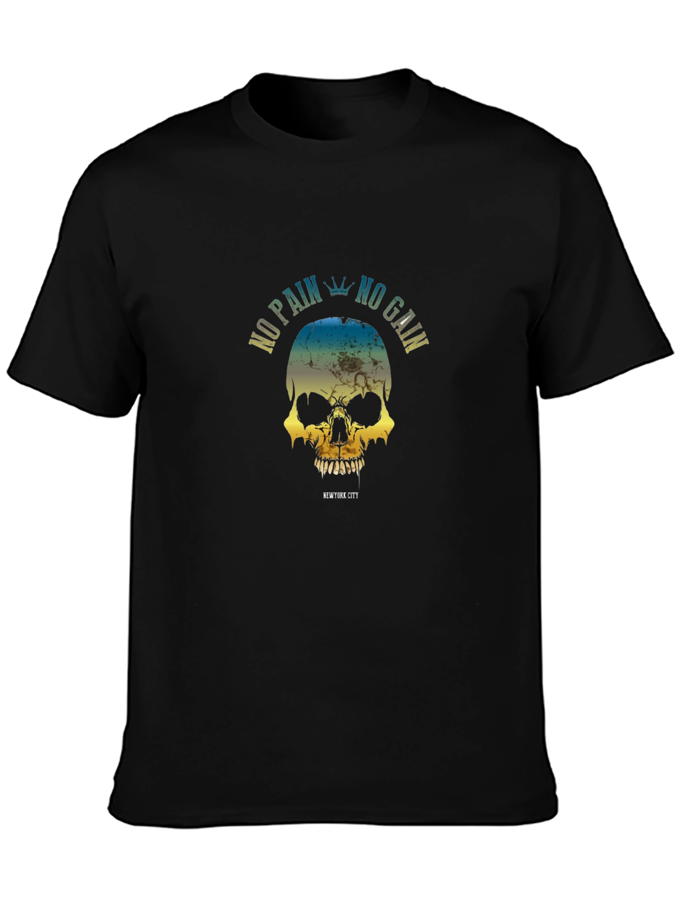 No Pain No Gain Skull Graphic T-Shirt