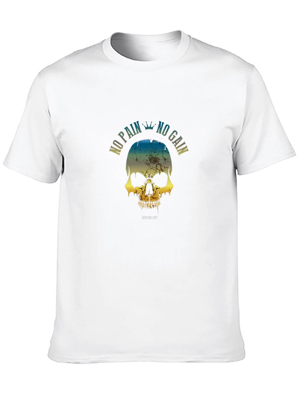 No Pain No Gain Skull Graphic T-Shirt