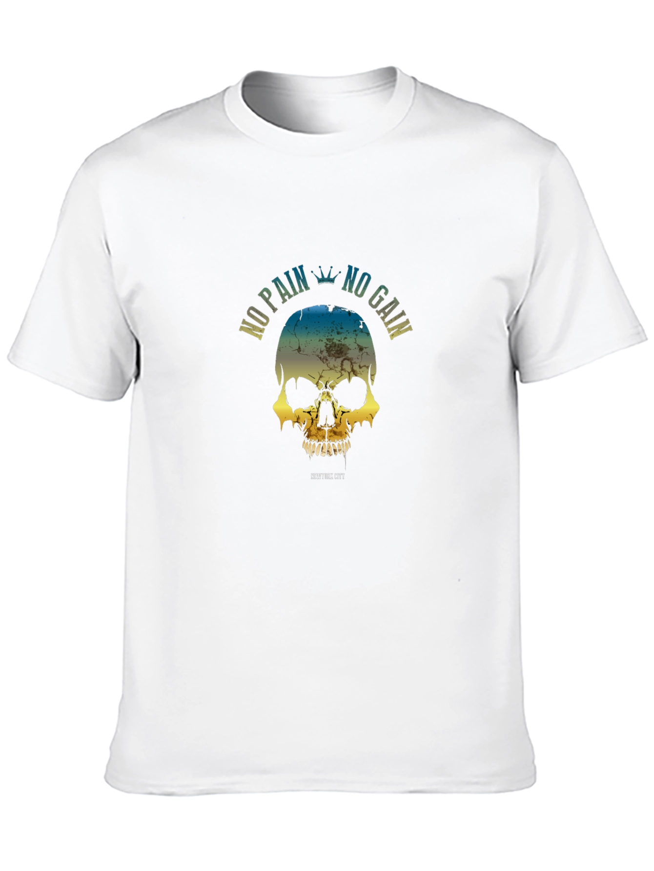 No Pain No Gain Skull Graphic T-Shirt