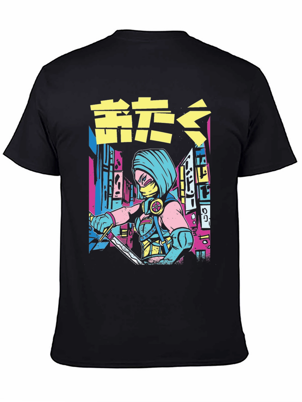 Cyberpunk Ninja Warrior Graphic Tee