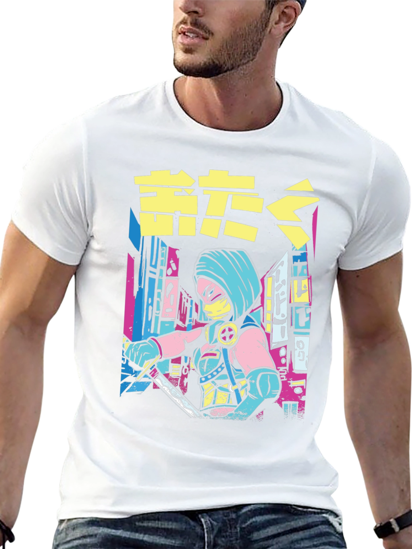 Cyberpunk Ninja Warrior Graphic Tee