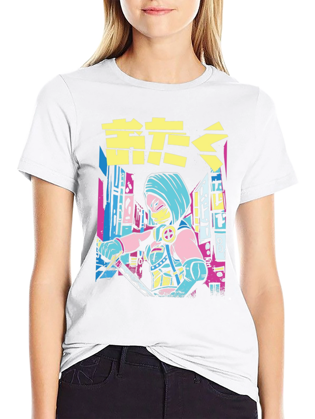 Cyberpunk Ninja Warrior Graphic Tee