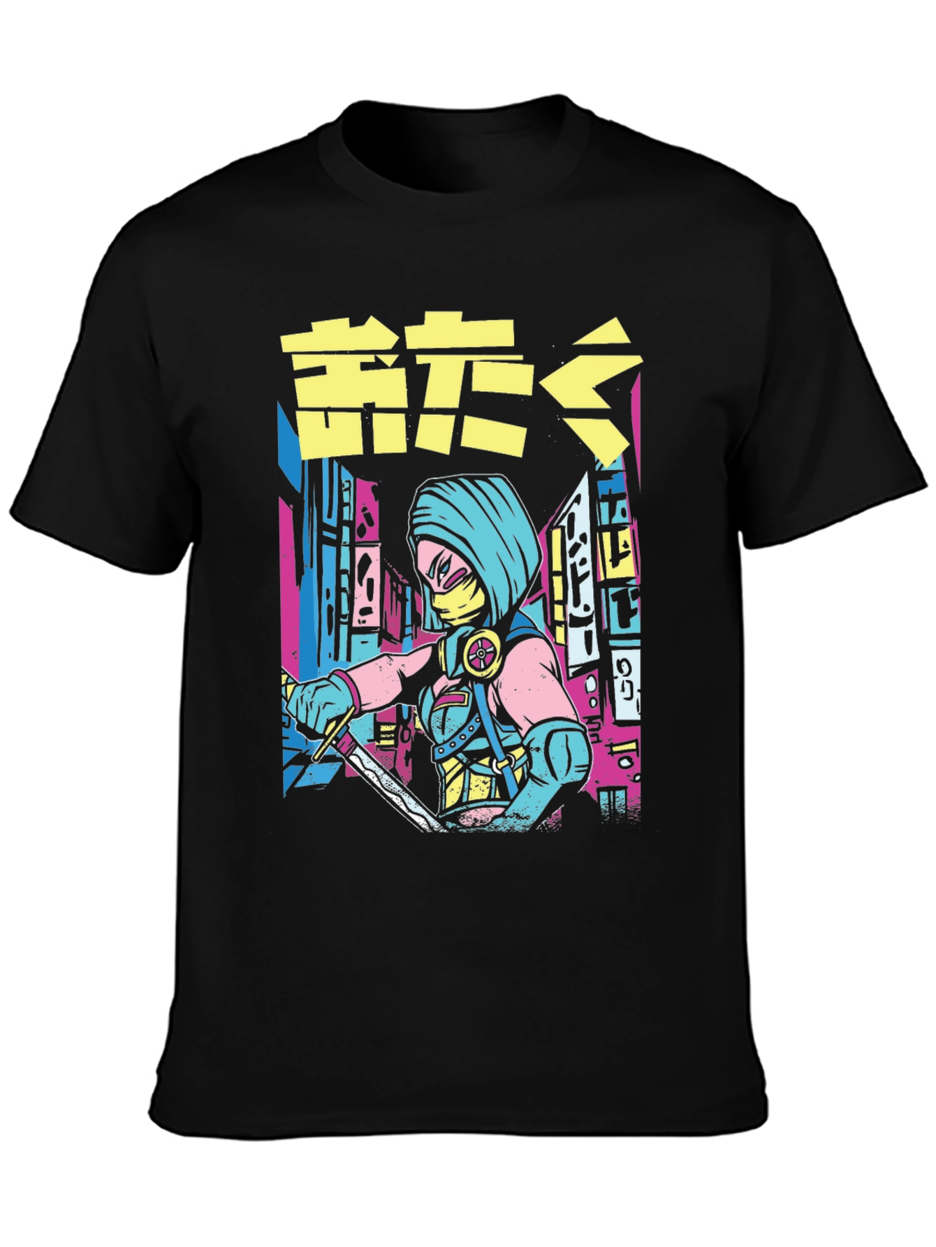 Cyberpunk Ninja Warrior Graphic Tee
