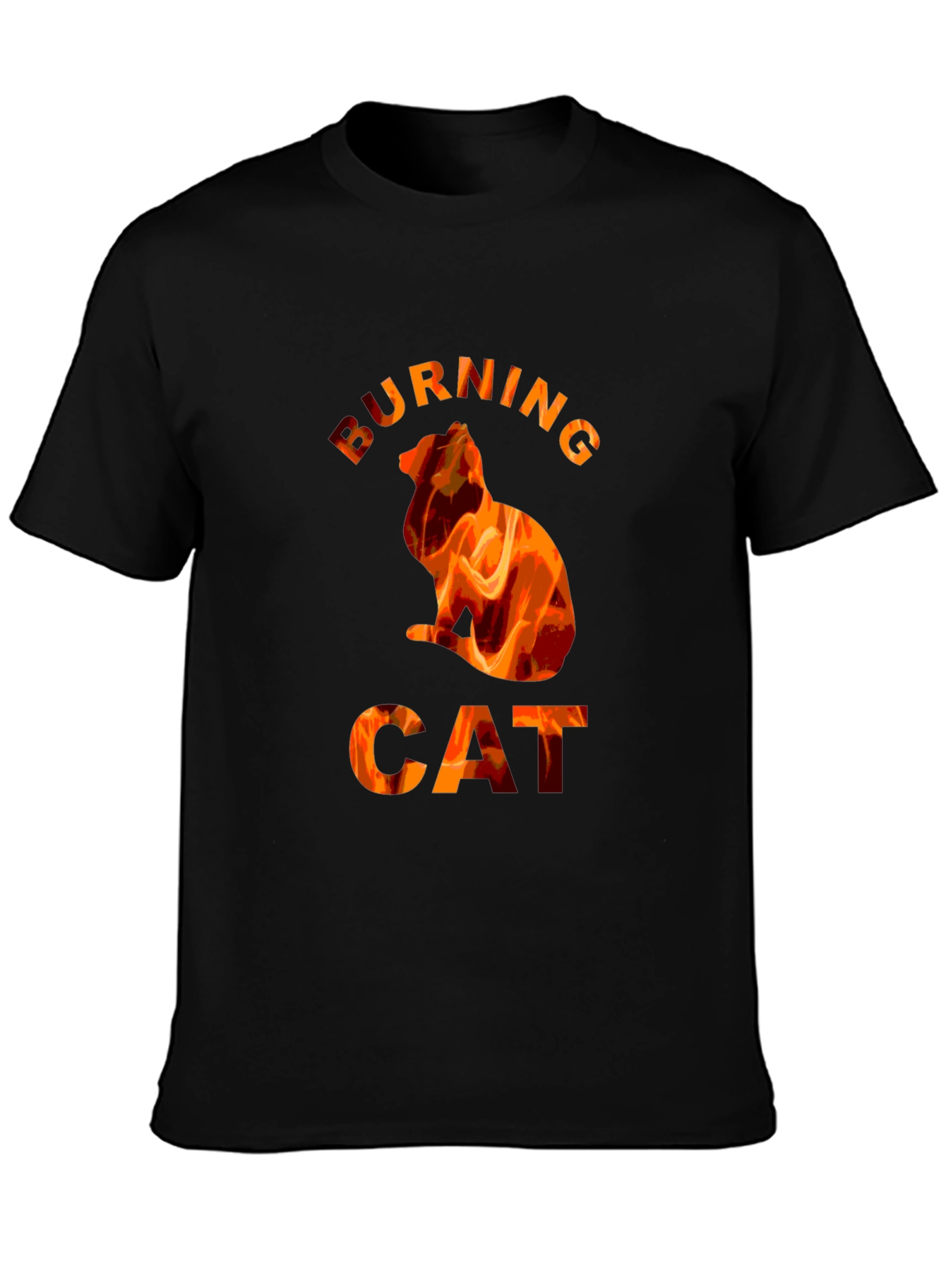 Burning Cat Graphic T-Shirt - Fiery Cat Lovers Tee