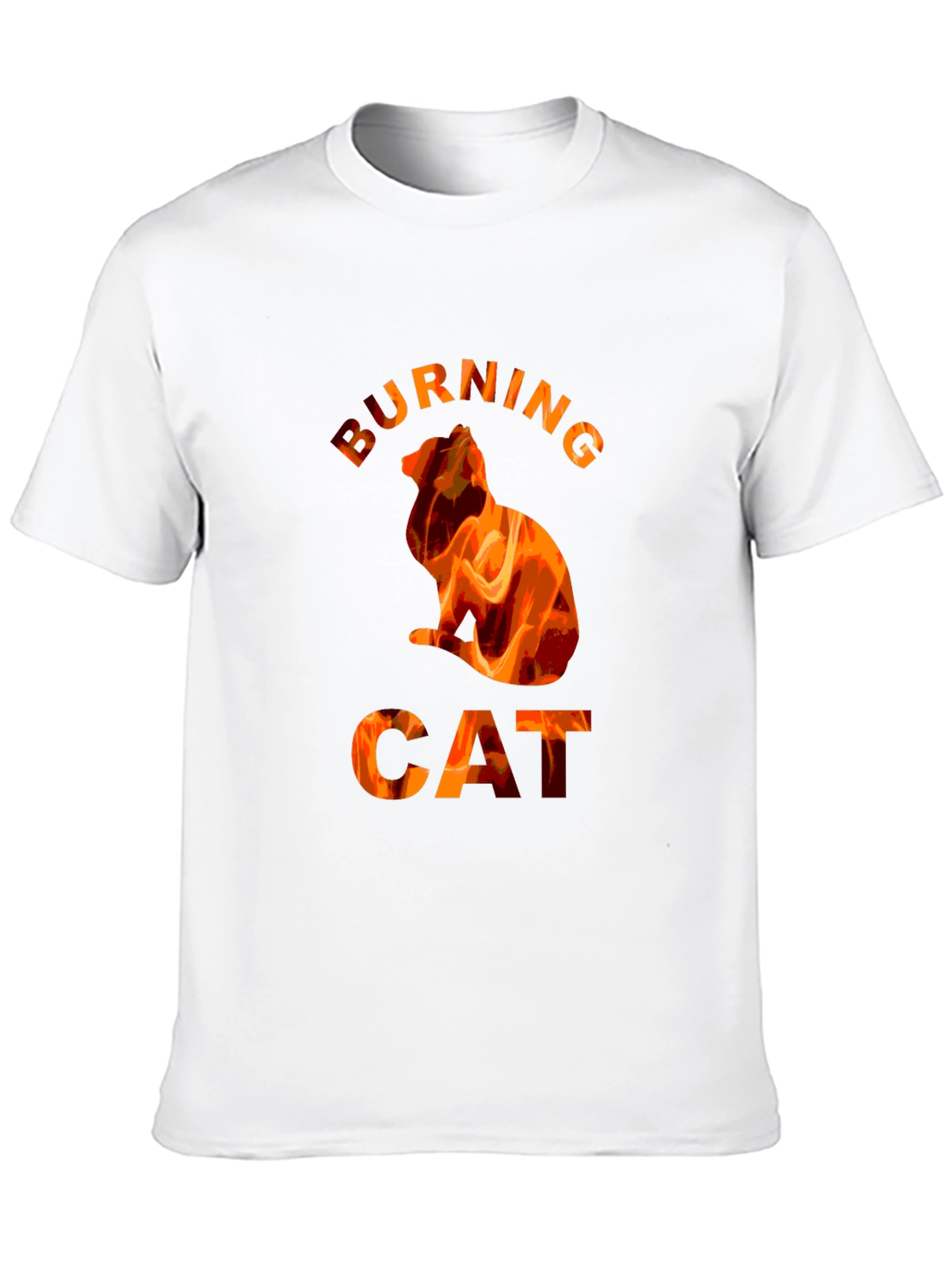 Burning Cat Graphic T-Shirt - Fiery Cat Lovers Tee