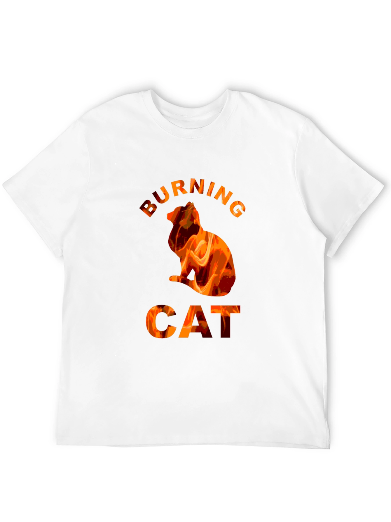 Burning Cat Graphic T-Shirt - Fiery Cat Lovers Tee