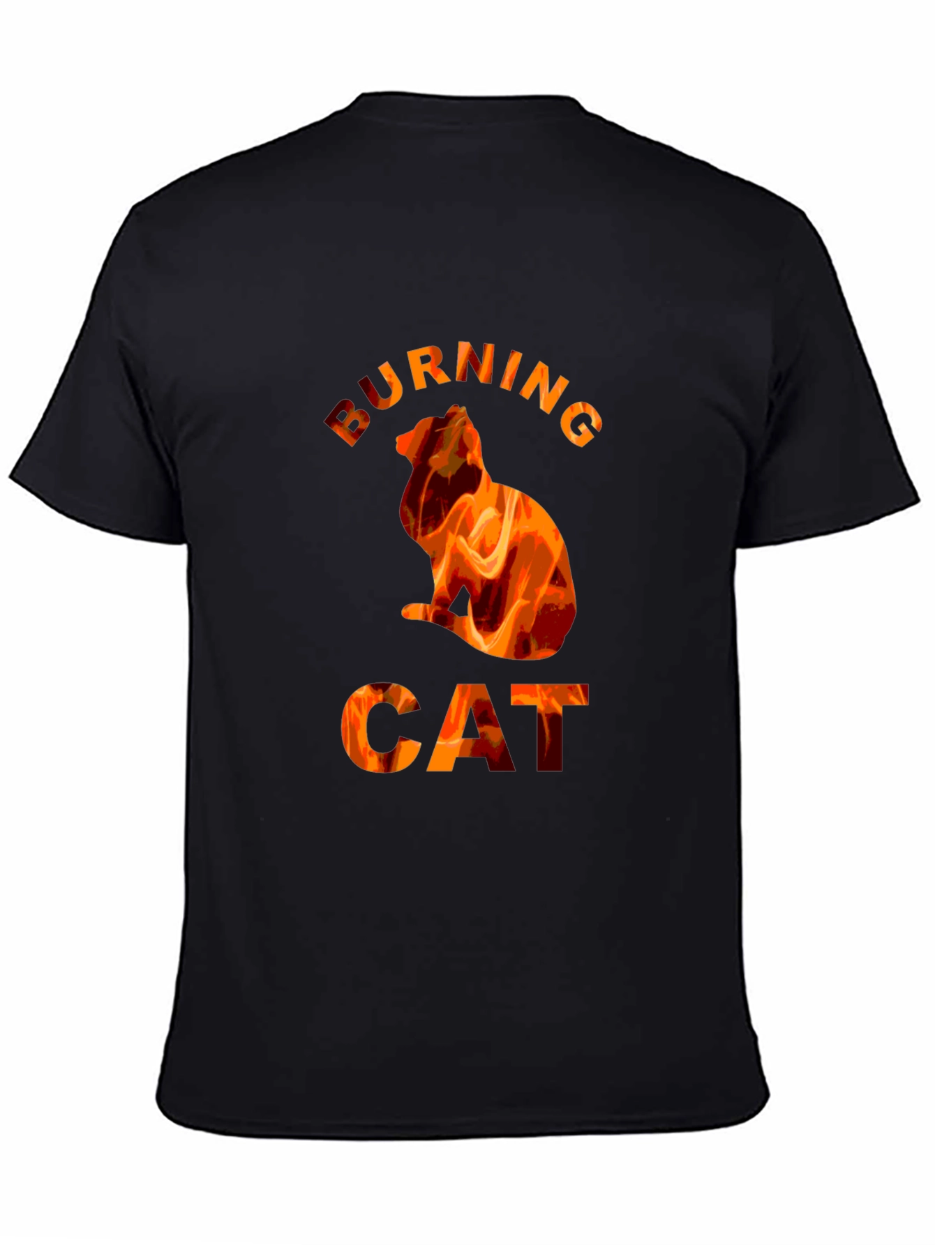 Burning Cat Graphic T-Shirt - Fiery Cat Lovers Tee
