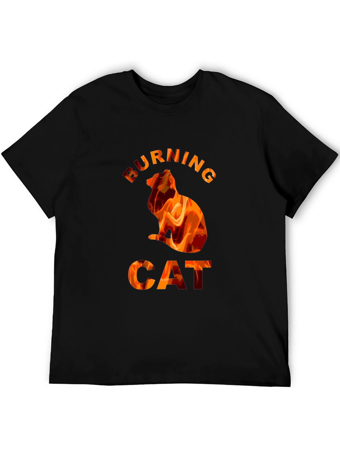 Burning Cat Graphic T-Shirt - Fiery Cat Lovers Tee