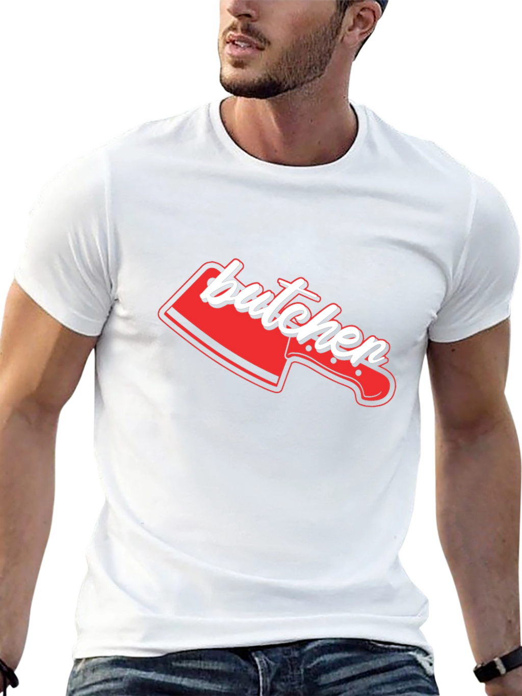 Butcher Knife Graphic Tee - Novelty T-Shirt