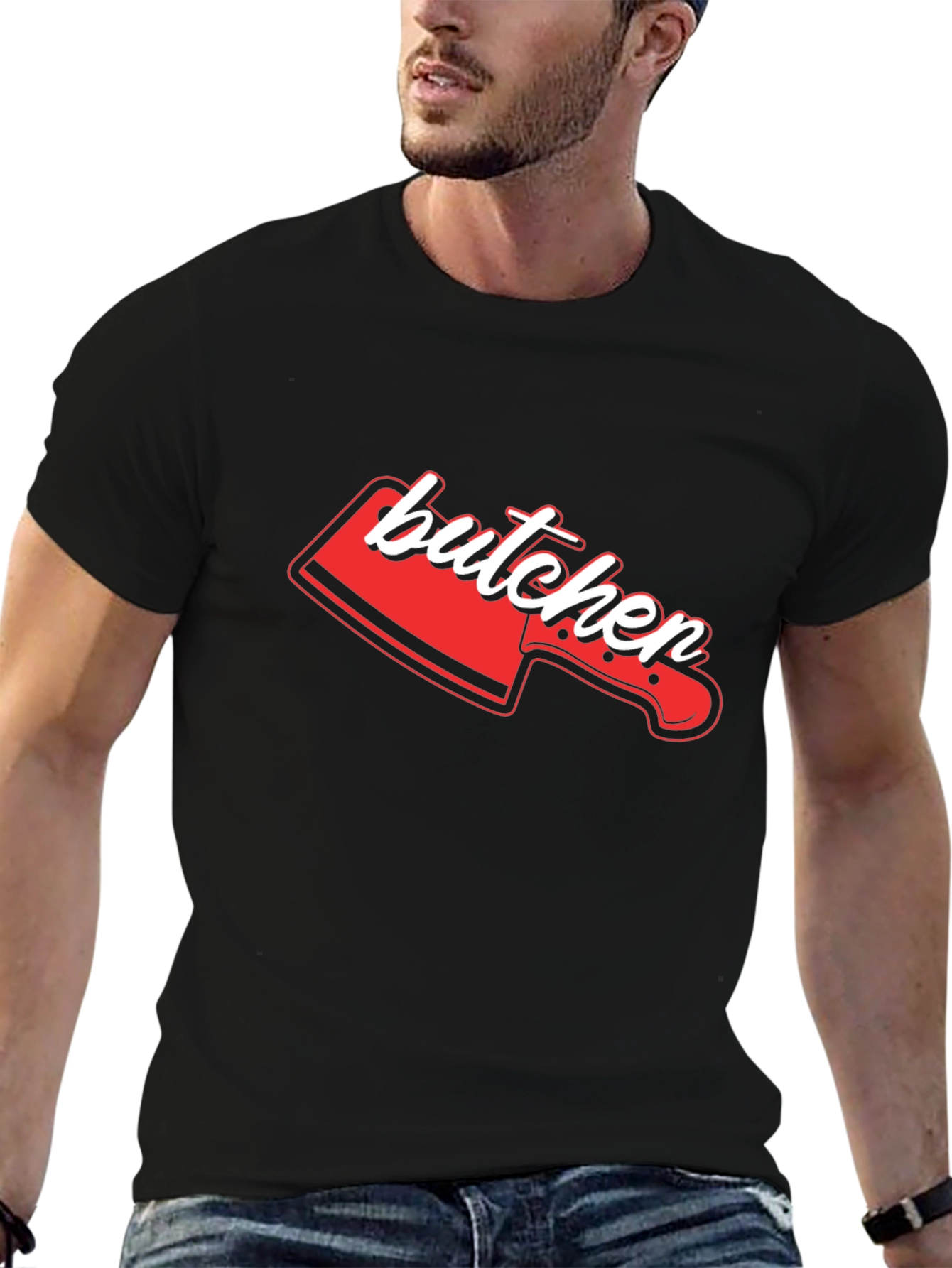 Butcher Knife Graphic Tee - Novelty T-Shirt