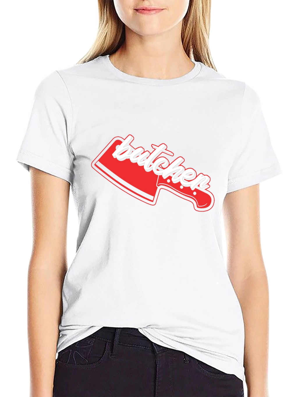 Butcher Knife Graphic Tee - Novelty T-Shirt