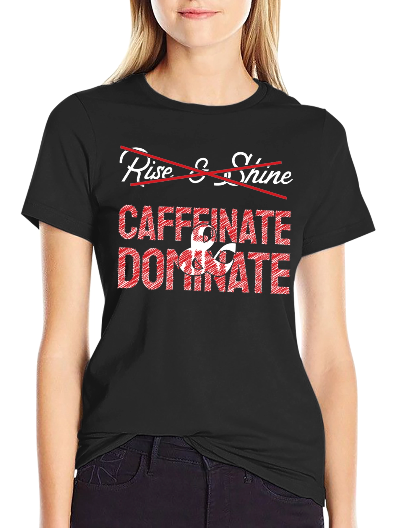 Caffeinate & Dominate Graphic Tee - Funny Coffee Lover Shirt