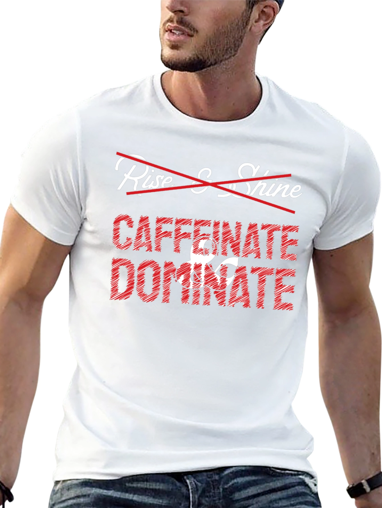 Caffeinate & Dominate Graphic Tee - Funny Coffee Lover Shirt