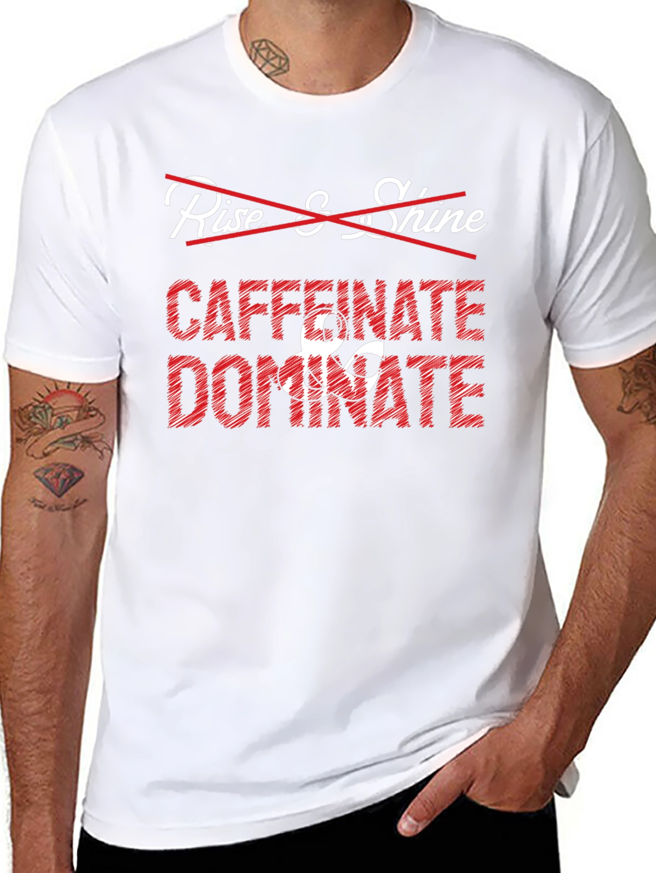 Caffeinate & Dominate Graphic Tee - Funny Coffee Lover Shirt