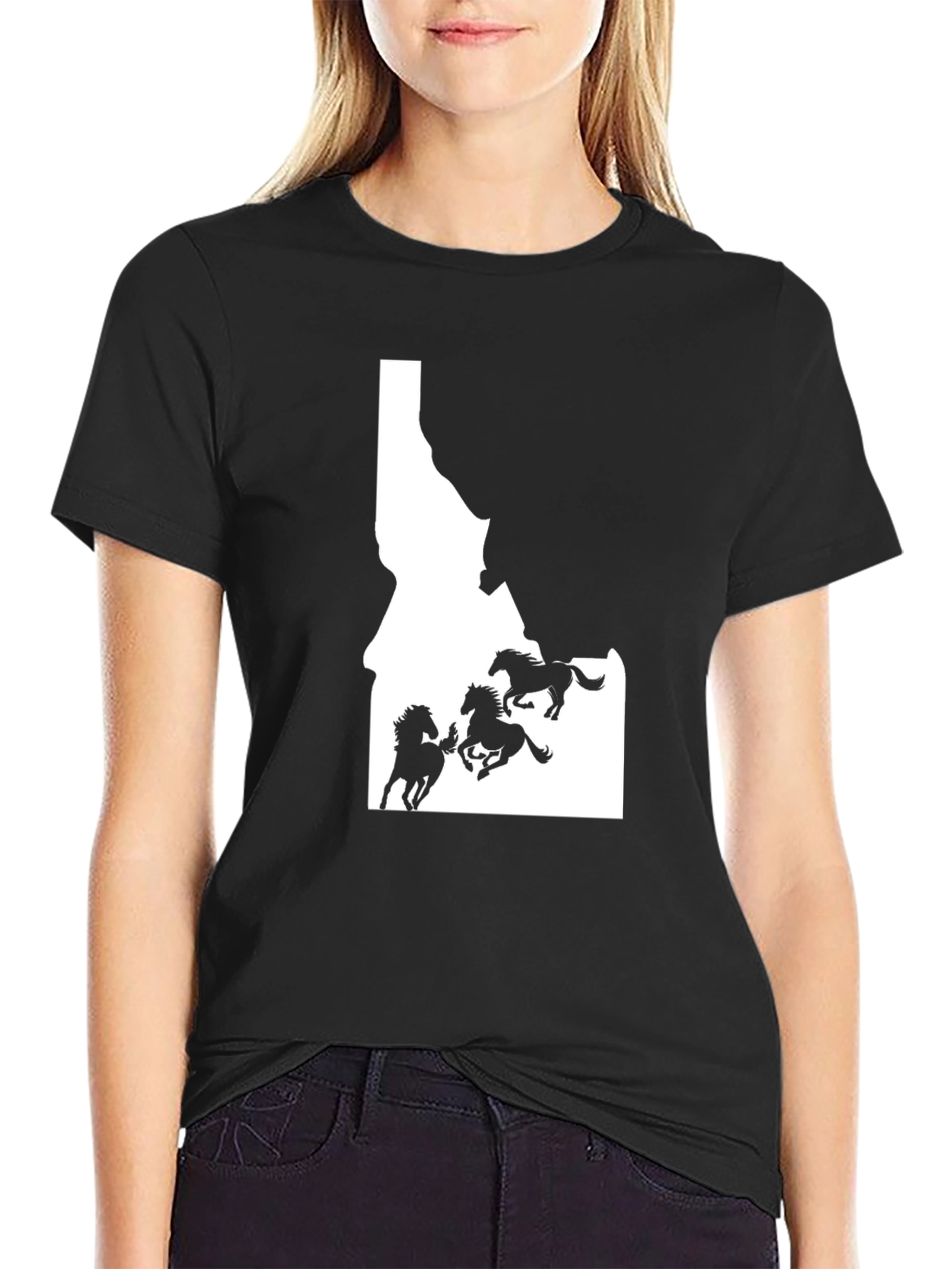 Idaho Horses Black Graphic Tee