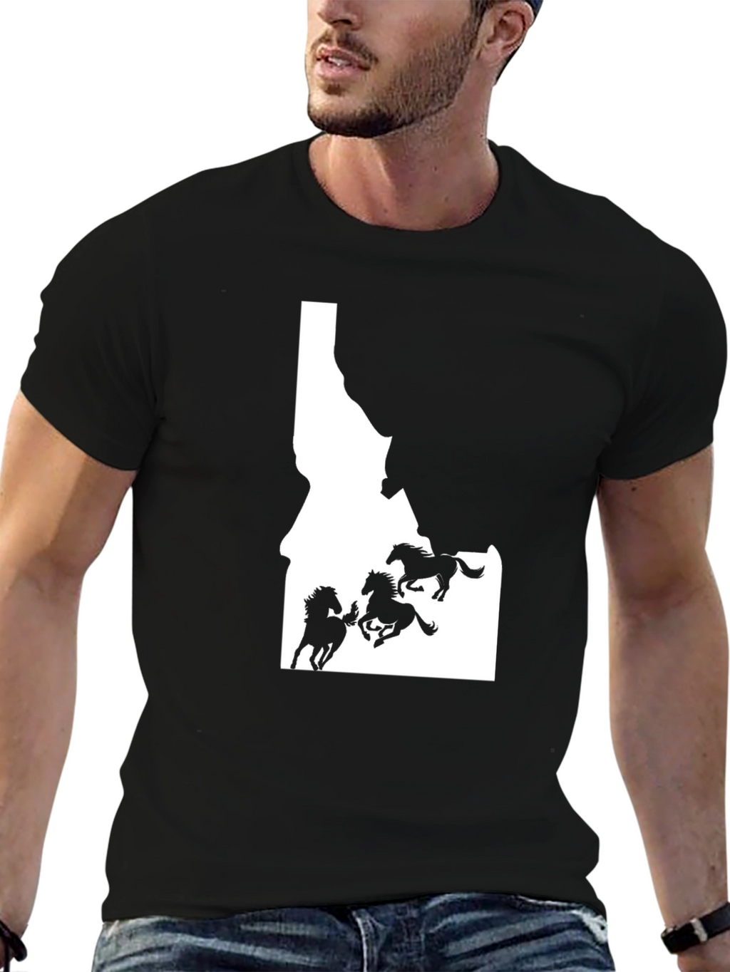Idaho Horses Black Graphic Tee