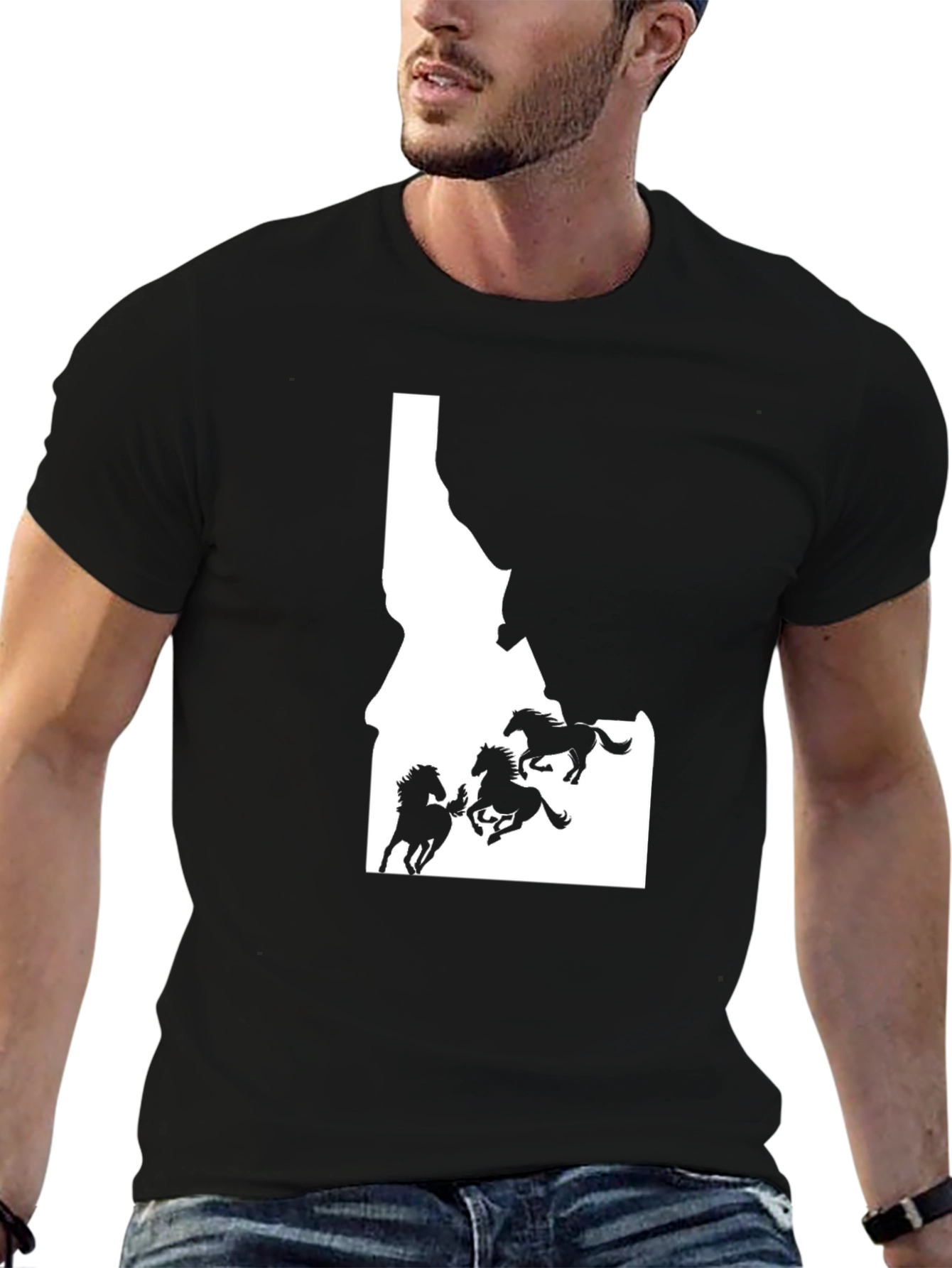 Idaho Horses Black Graphic Tee