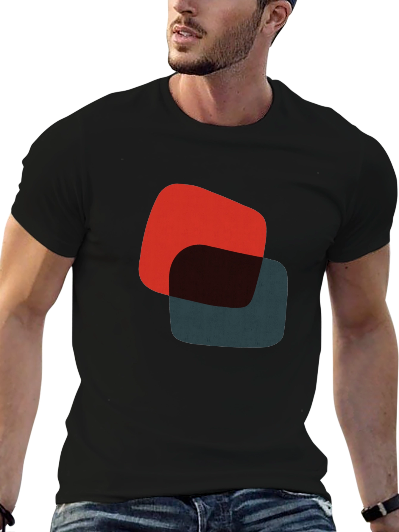 Abstract Retro Graphic Tee - Modern Style
