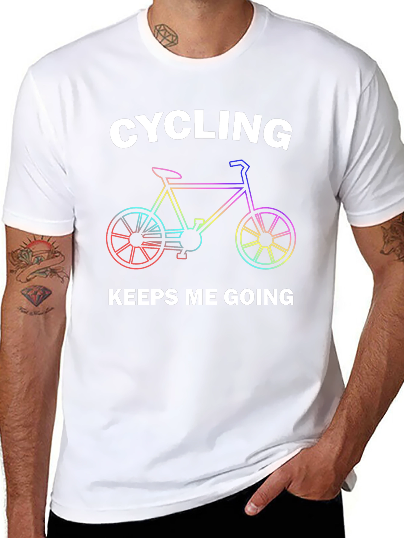Cycling Keeps Me Going Black T-Shirt