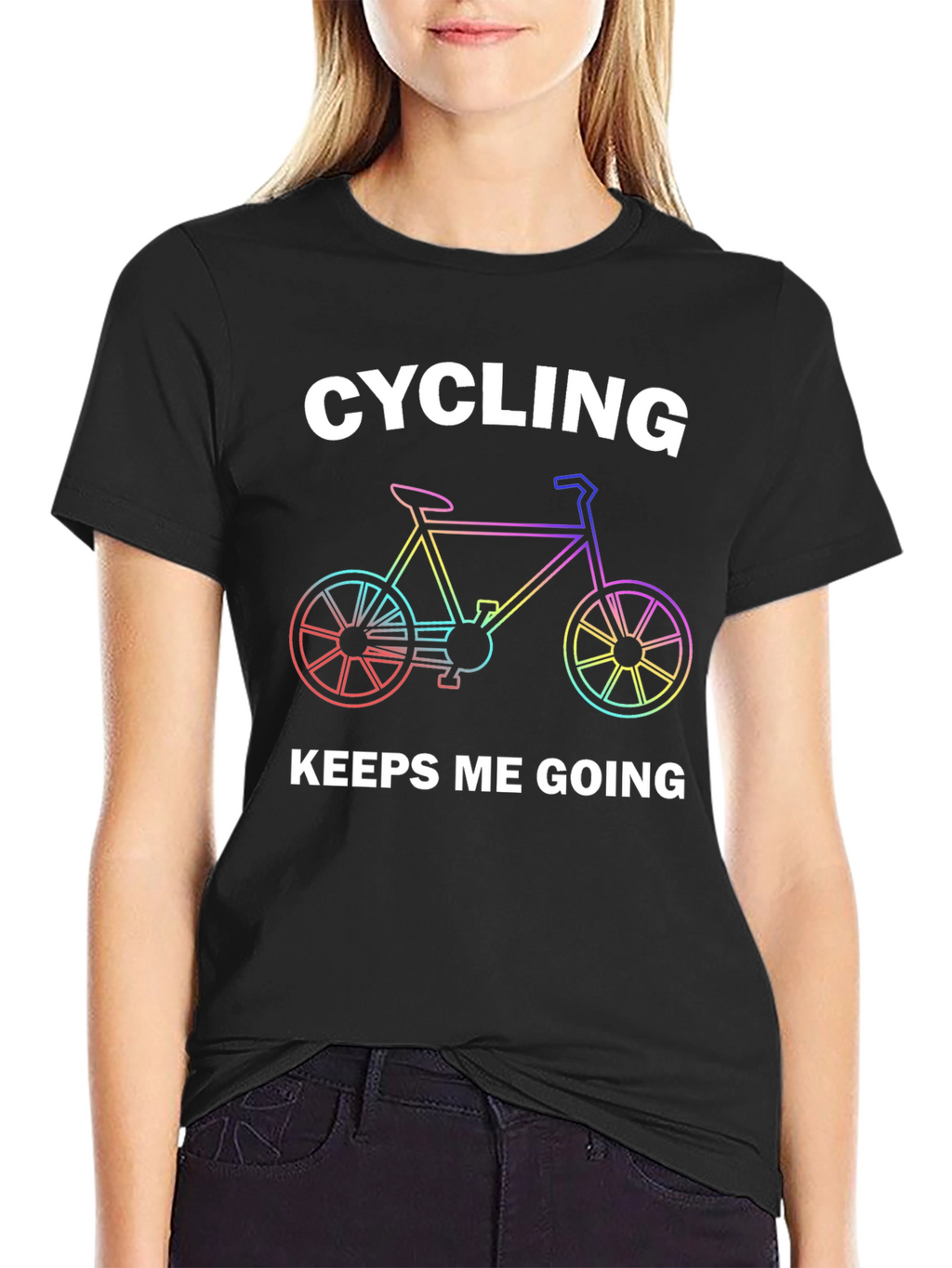 Cycling Keeps Me Going Black T-Shirt