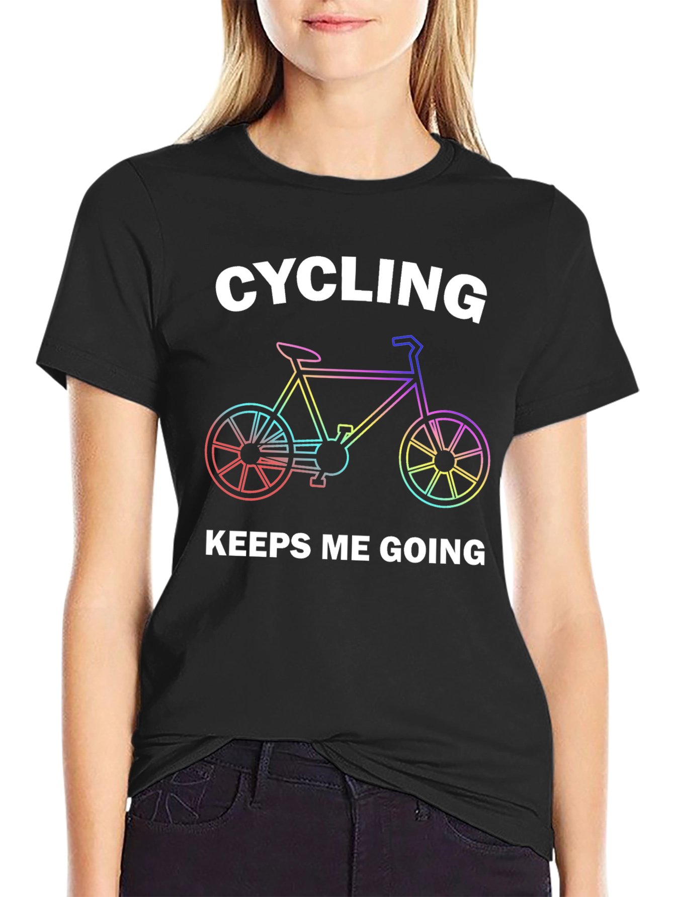 Cycling Keeps Me Going Black T-Shirt
