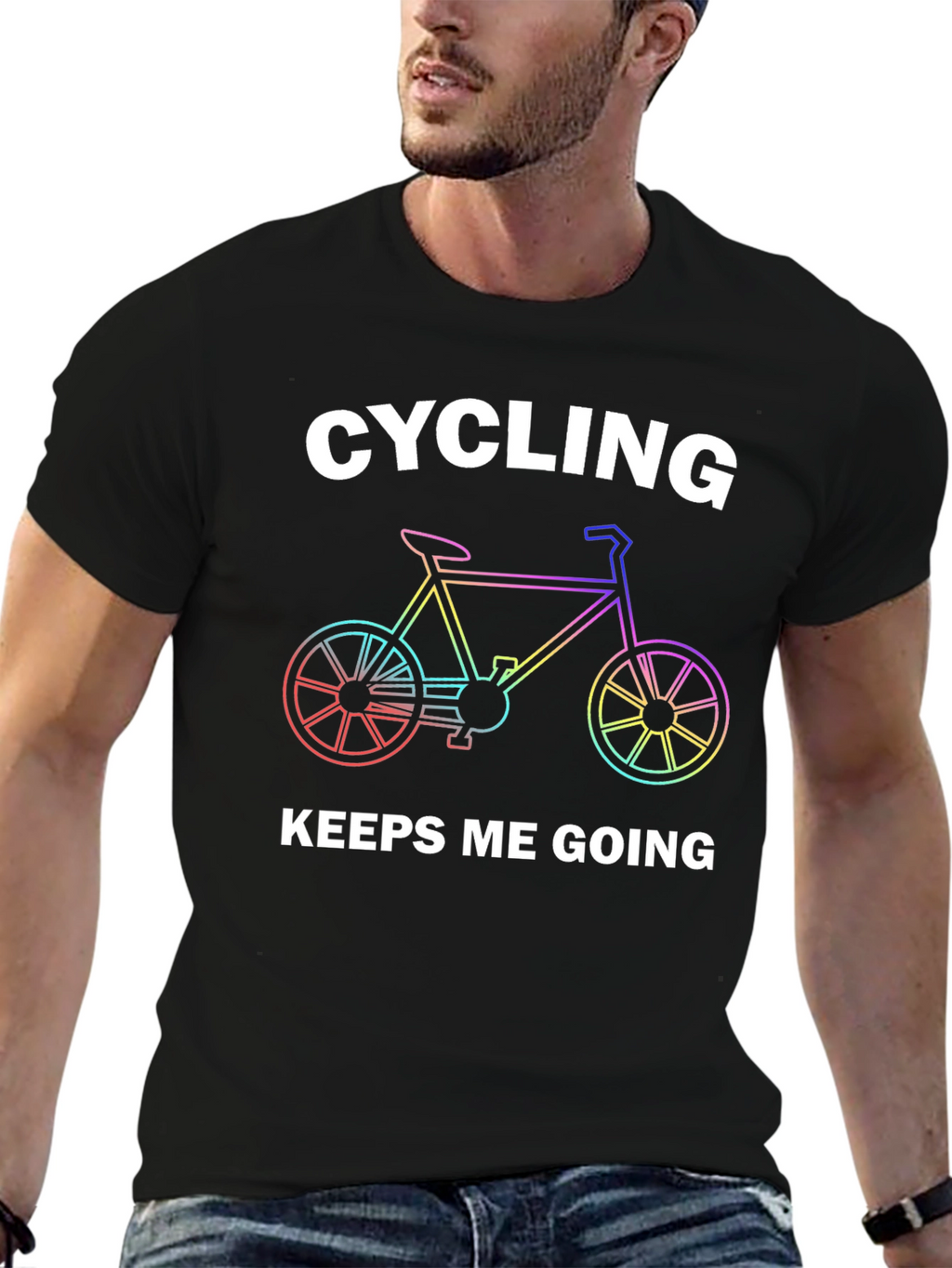 Cycling Keeps Me Going Black T-Shirt