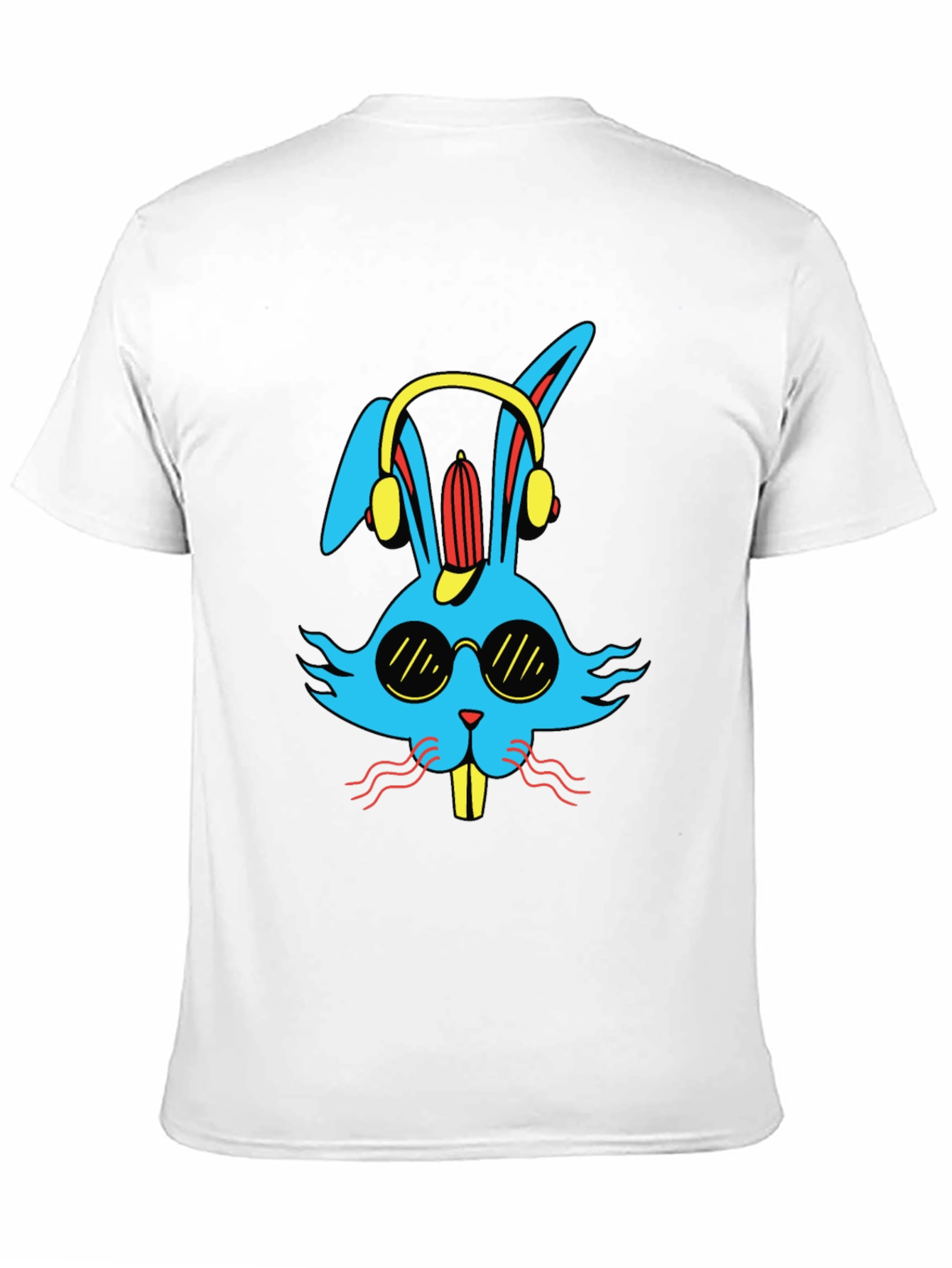 Cool Bunny Graphic Tee - Black Cotton Blend