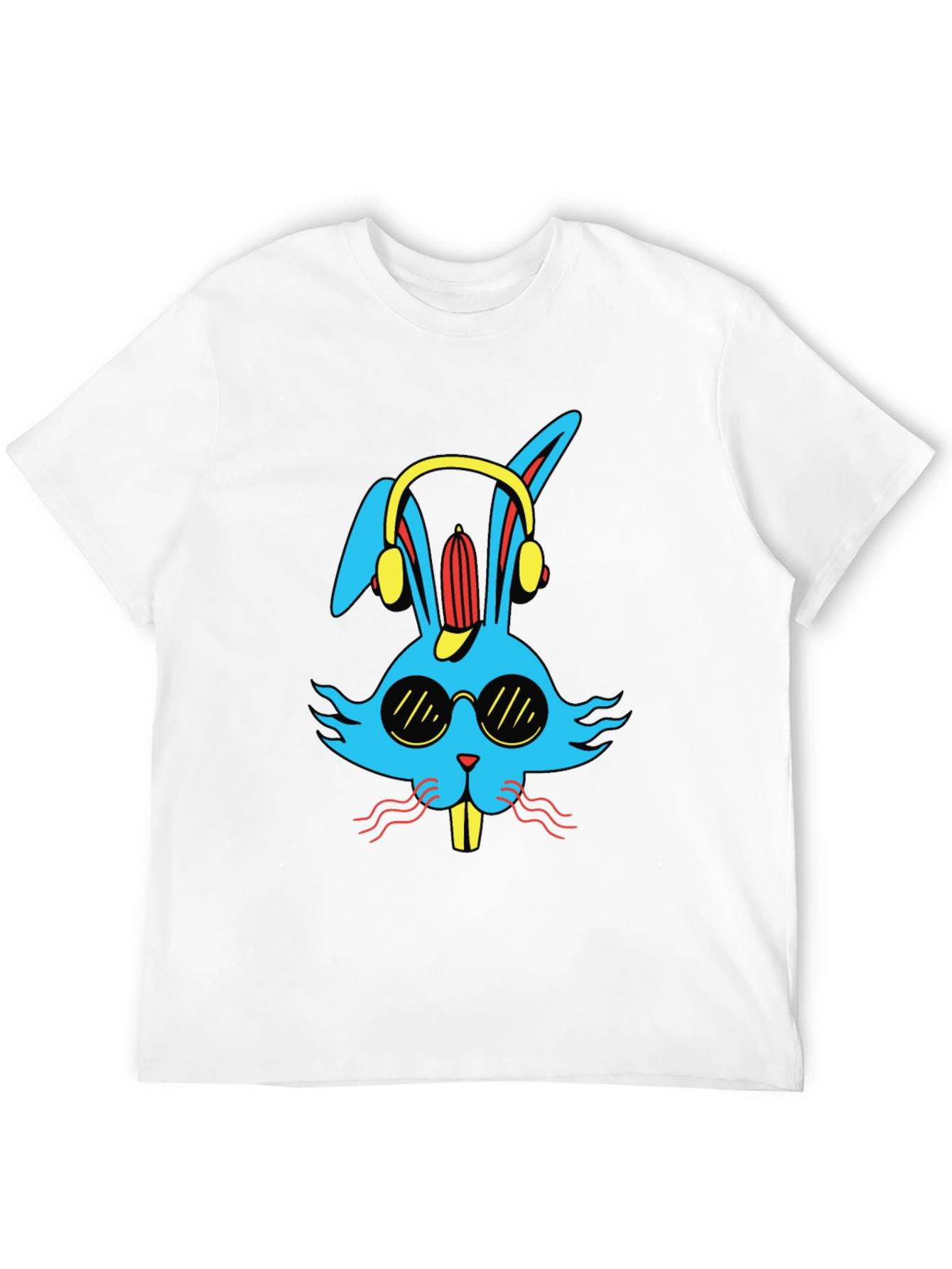Cool Bunny Graphic Tee - Black Cotton Blend