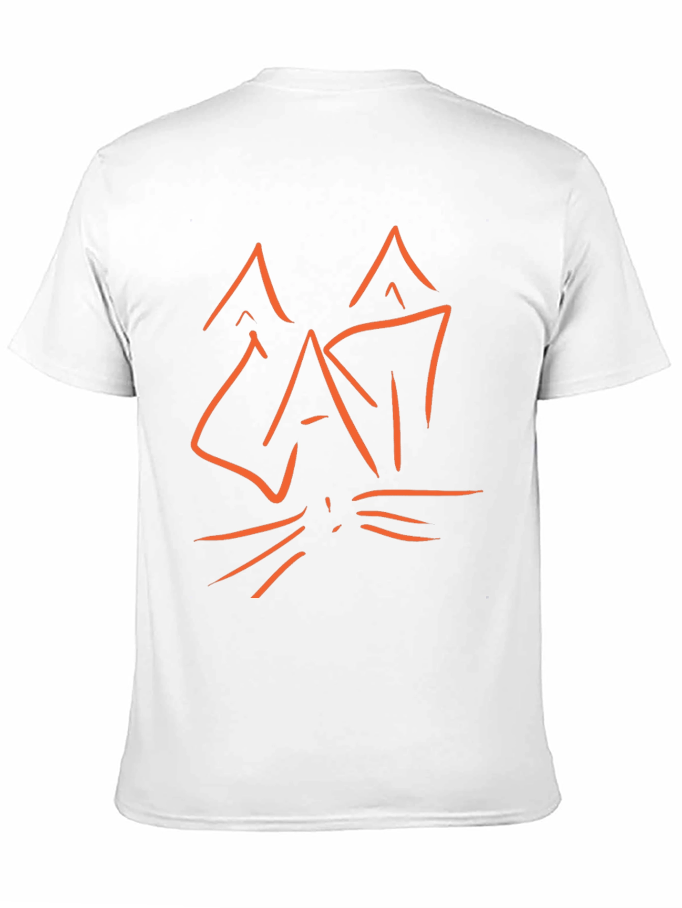 Abstract Cat Graphic Tee - Black Cotton T-Shirt