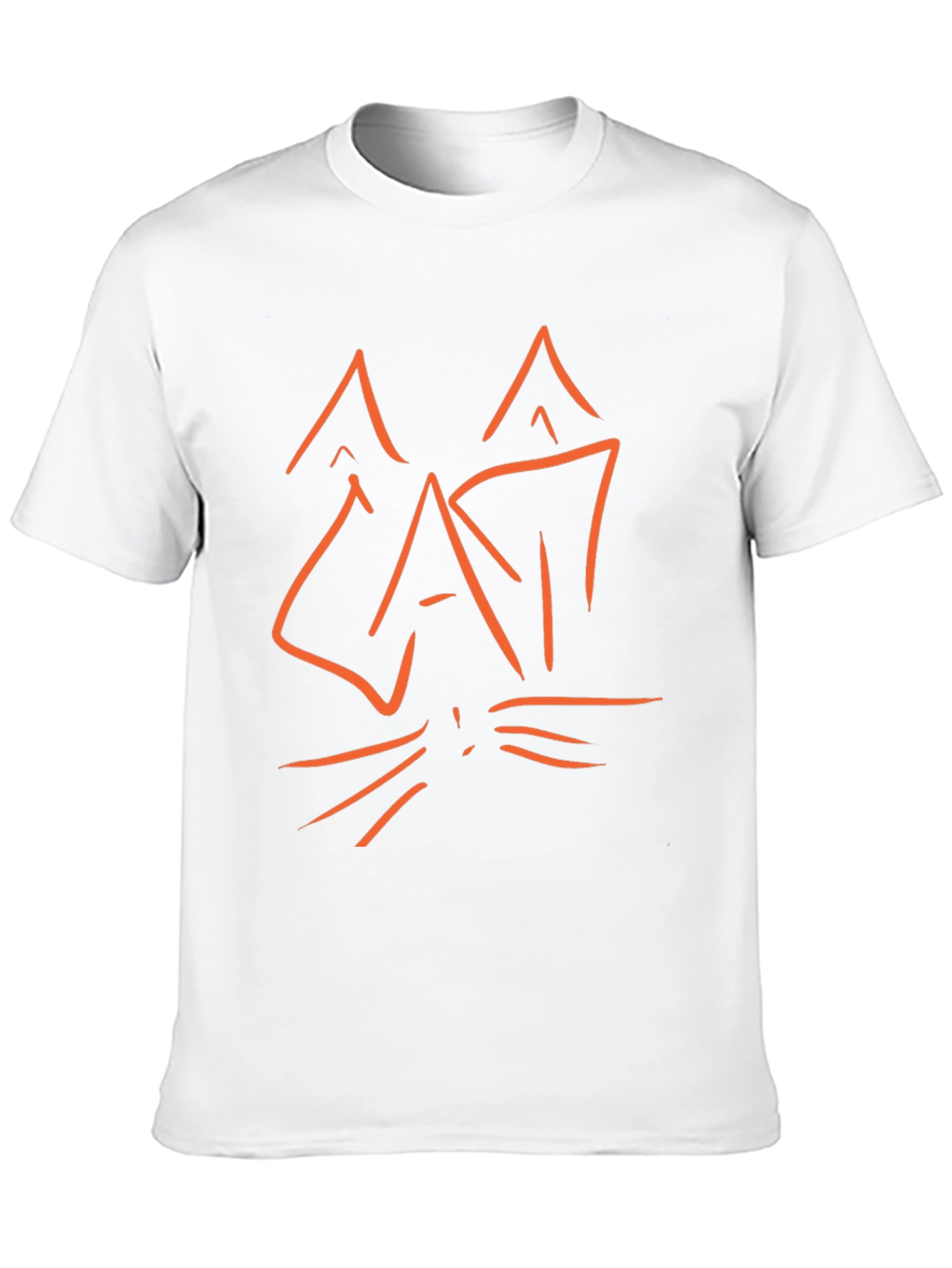 Abstract Cat Graphic Tee - Black Cotton T-Shirt